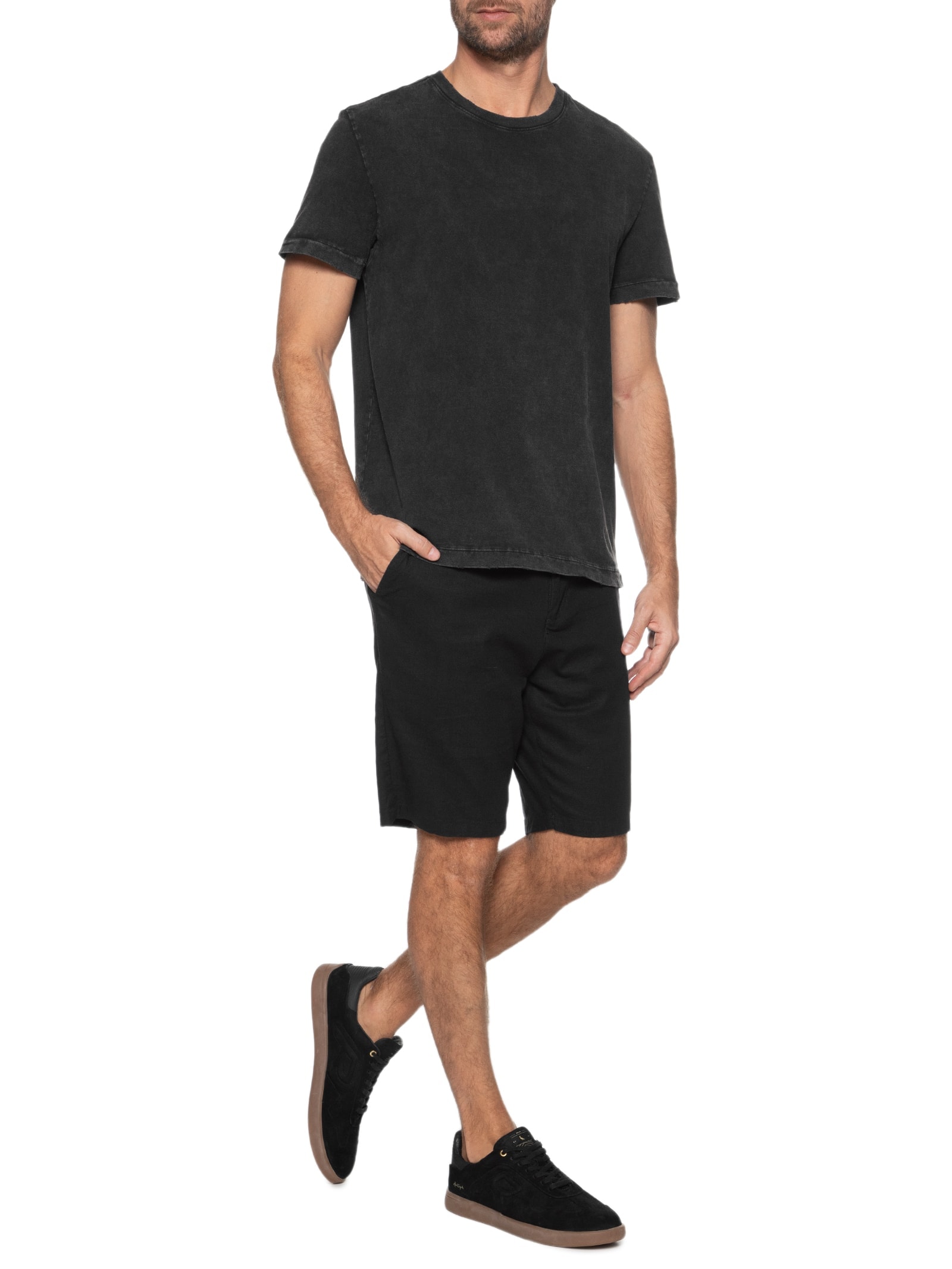 Camiseta Masculina Used Preto Osklen