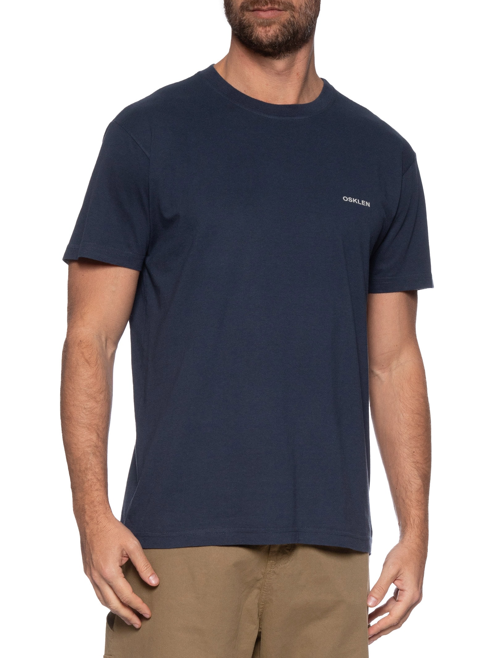 Camiseta Masculina Vintage Antique Manga Curta Azul Osklen