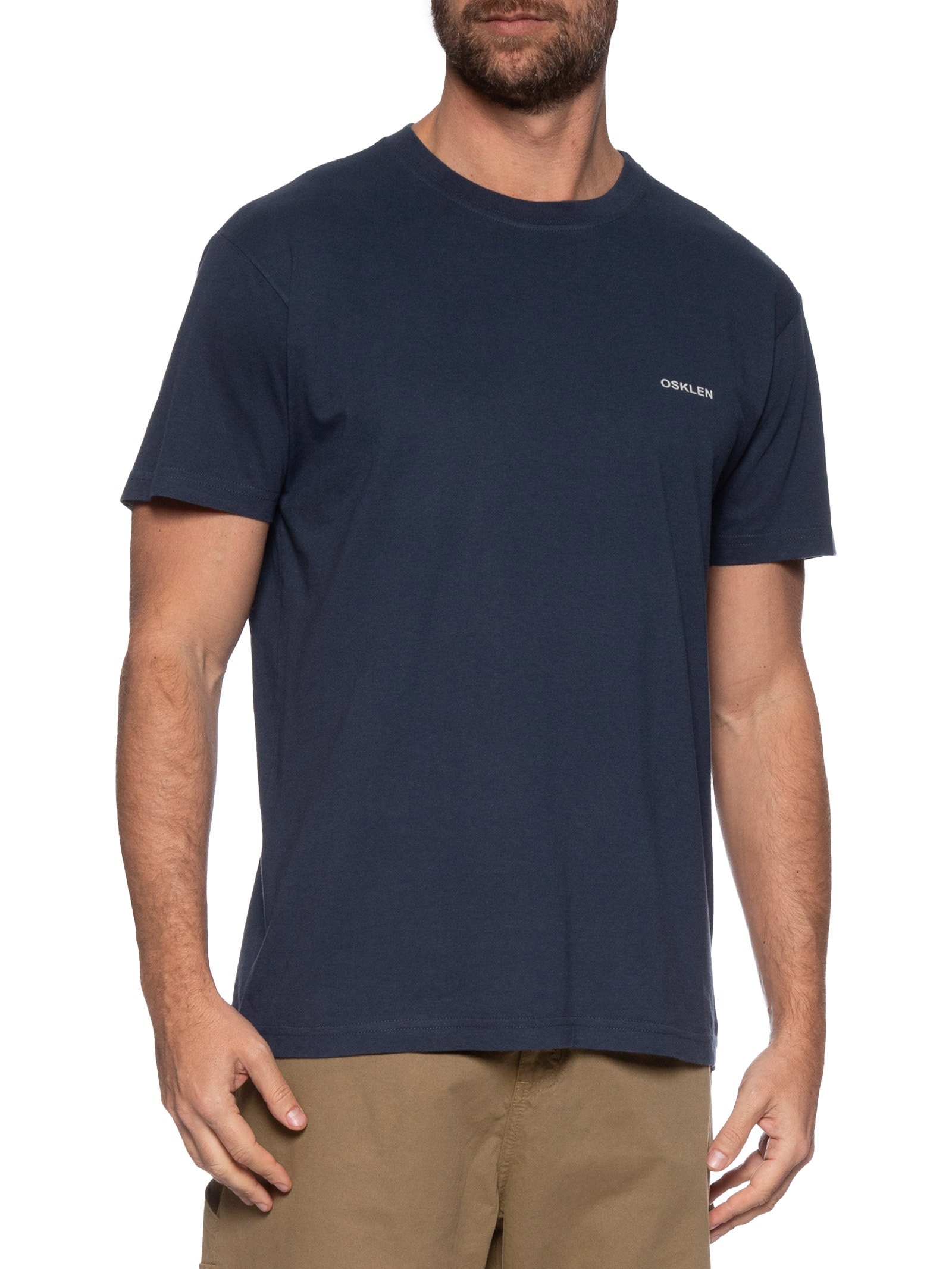 Camiseta Masculina Vintage Antique Manga Curta Azul Osklen