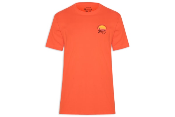 Camiseta Masculina Vintage Arpoador Patch - Laranja