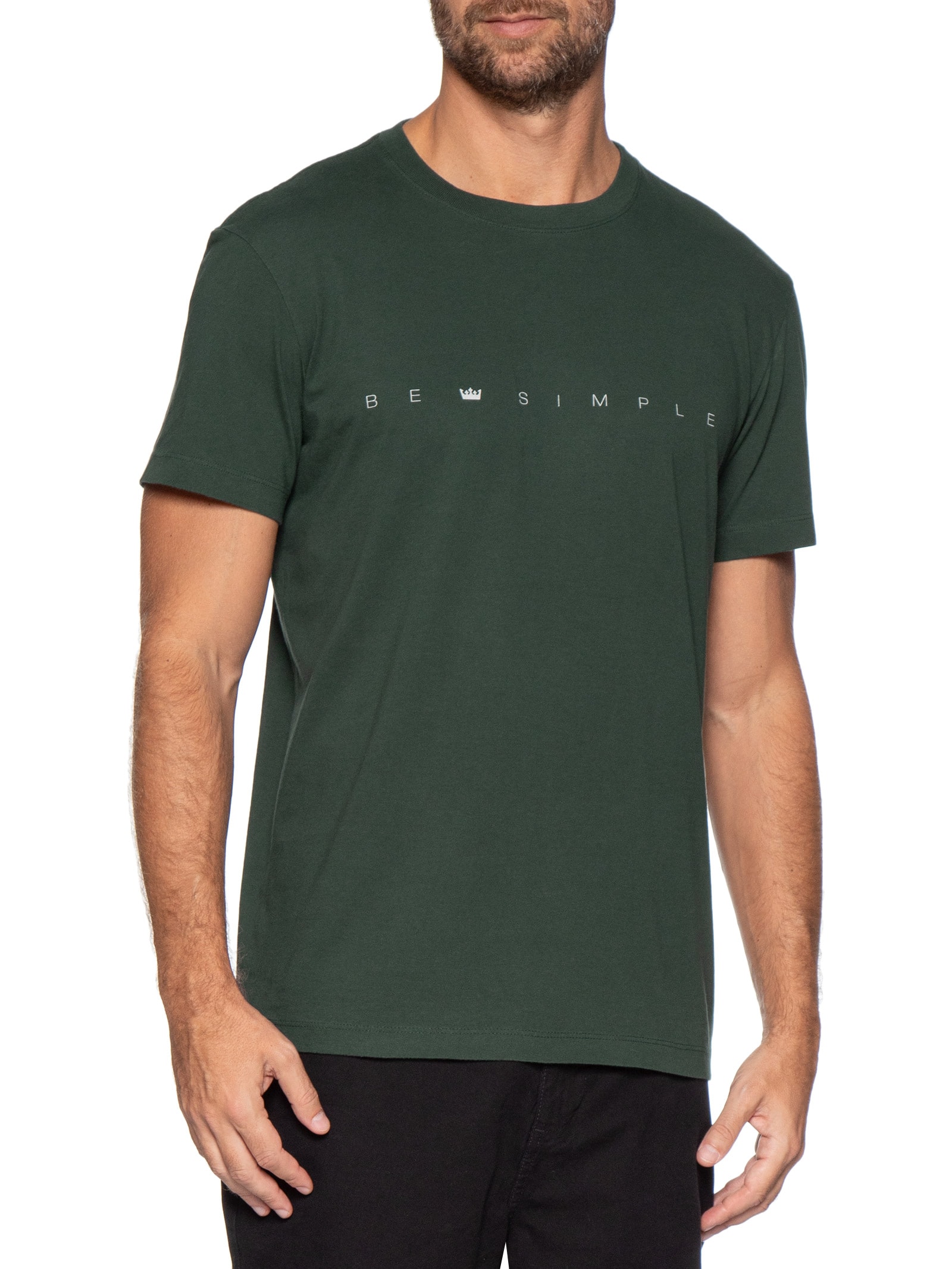 Camiseta Masculina Vintage Be Simple Verde Osklen
