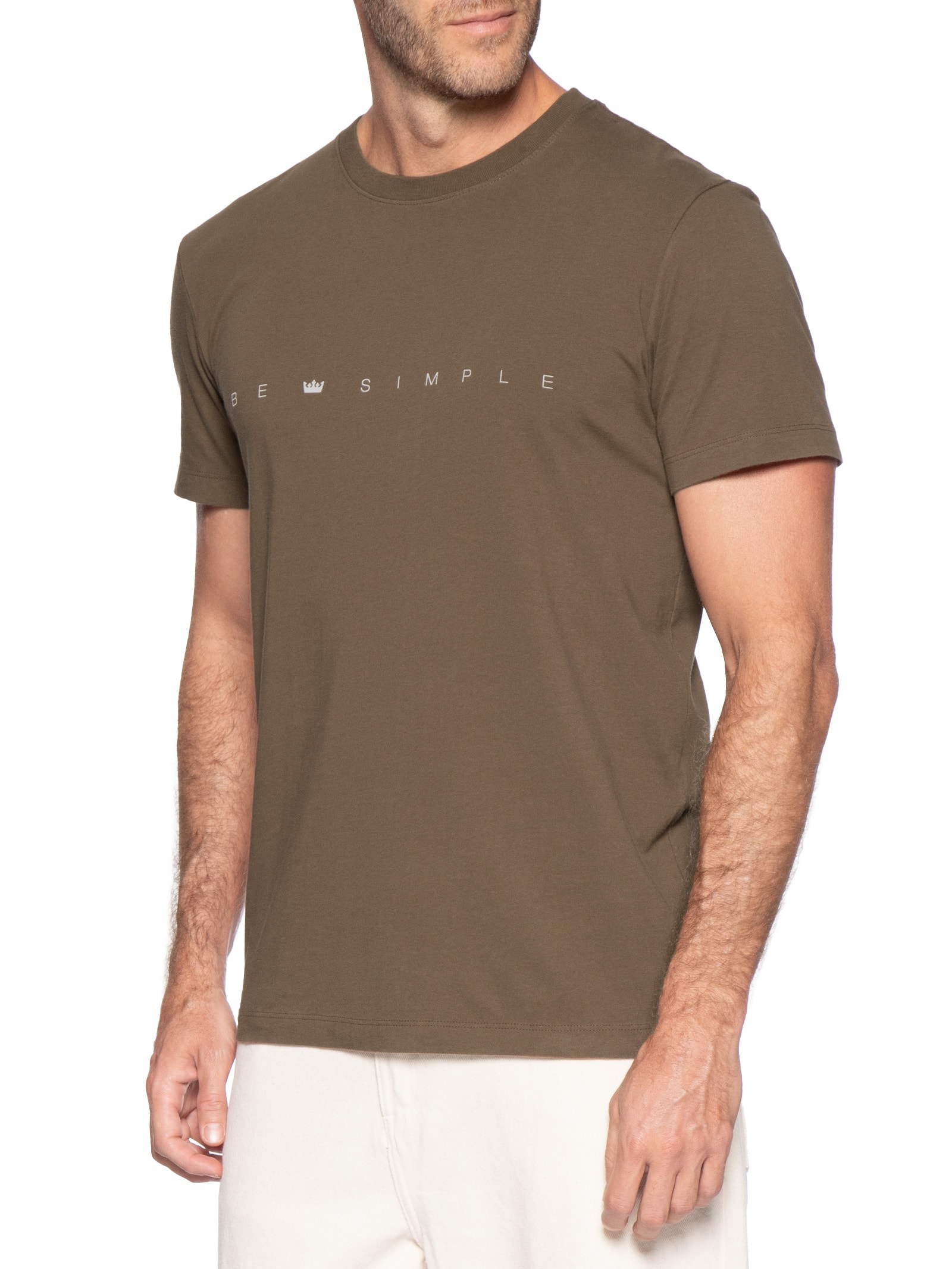 Camiseta Masculina Vintage Be Simple – Marrom Osklen