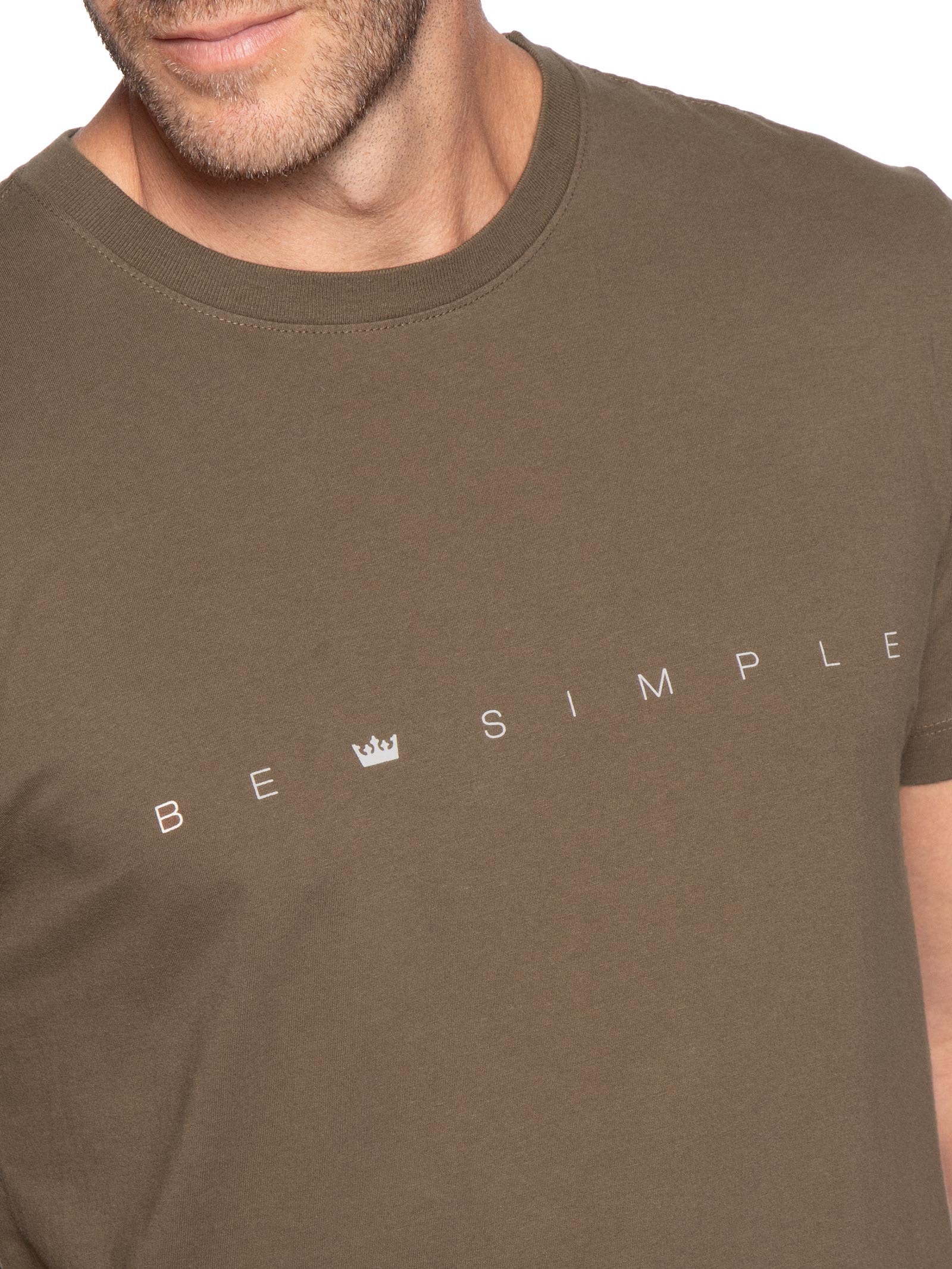 Camiseta Masculina Vintage Be Simple – Marrom Osklen