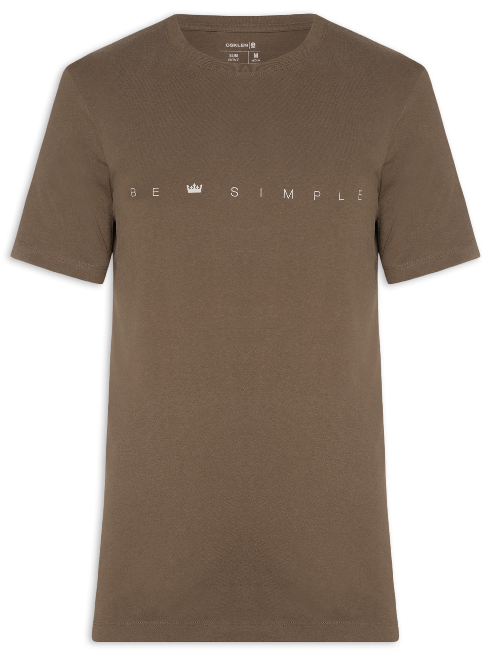 Camiseta Masculina Vintage Be Simple – Marrom Osklen