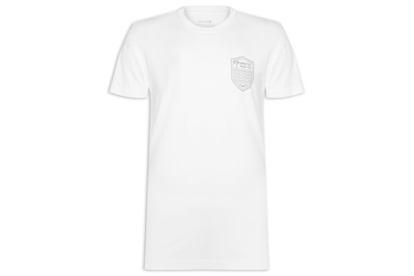 Camiseta Masculina Vintage Brasão Traco Manga Curta - Branco