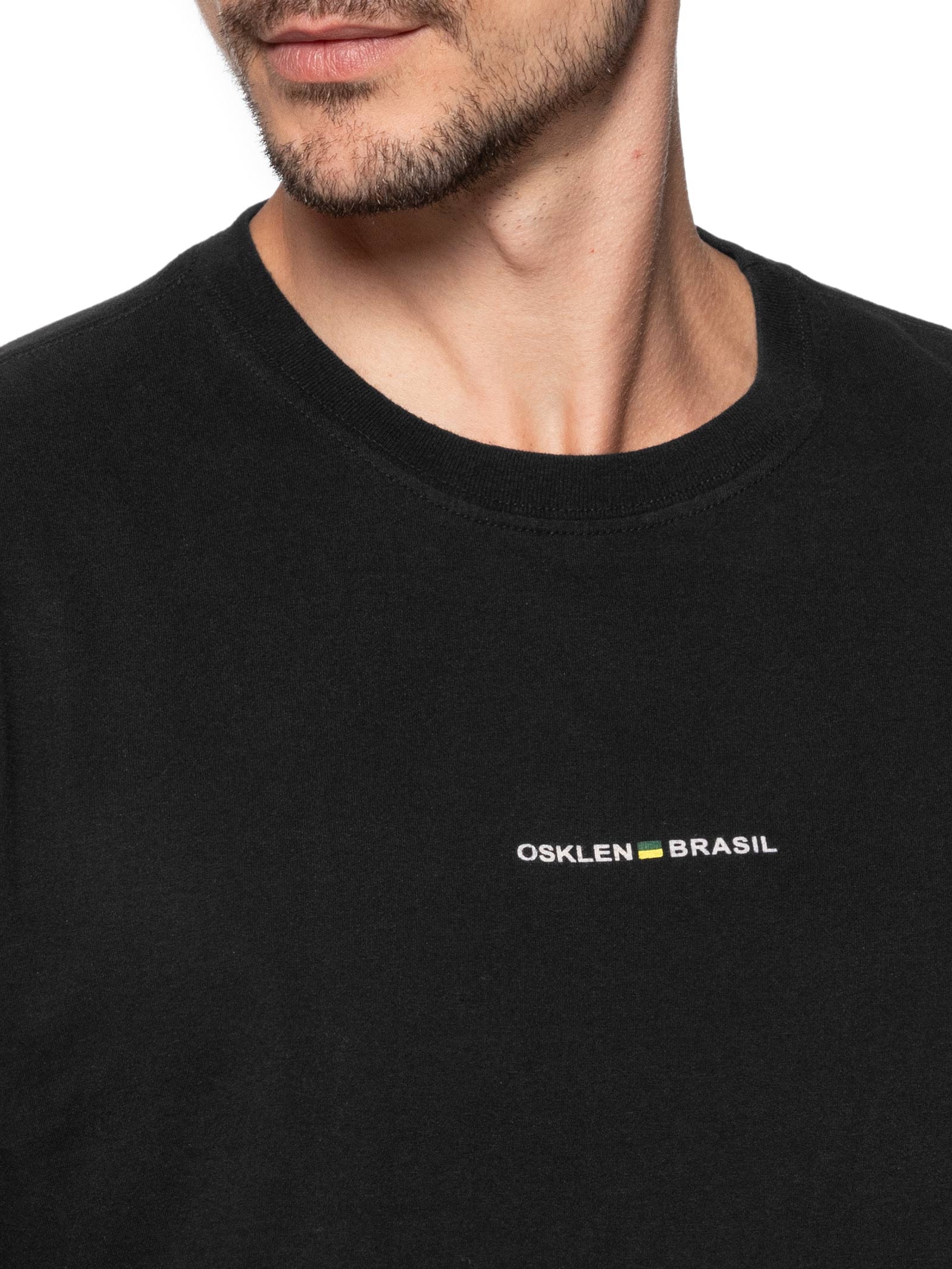 Camiseta Masculina Vintage Brasil Preto Osklen