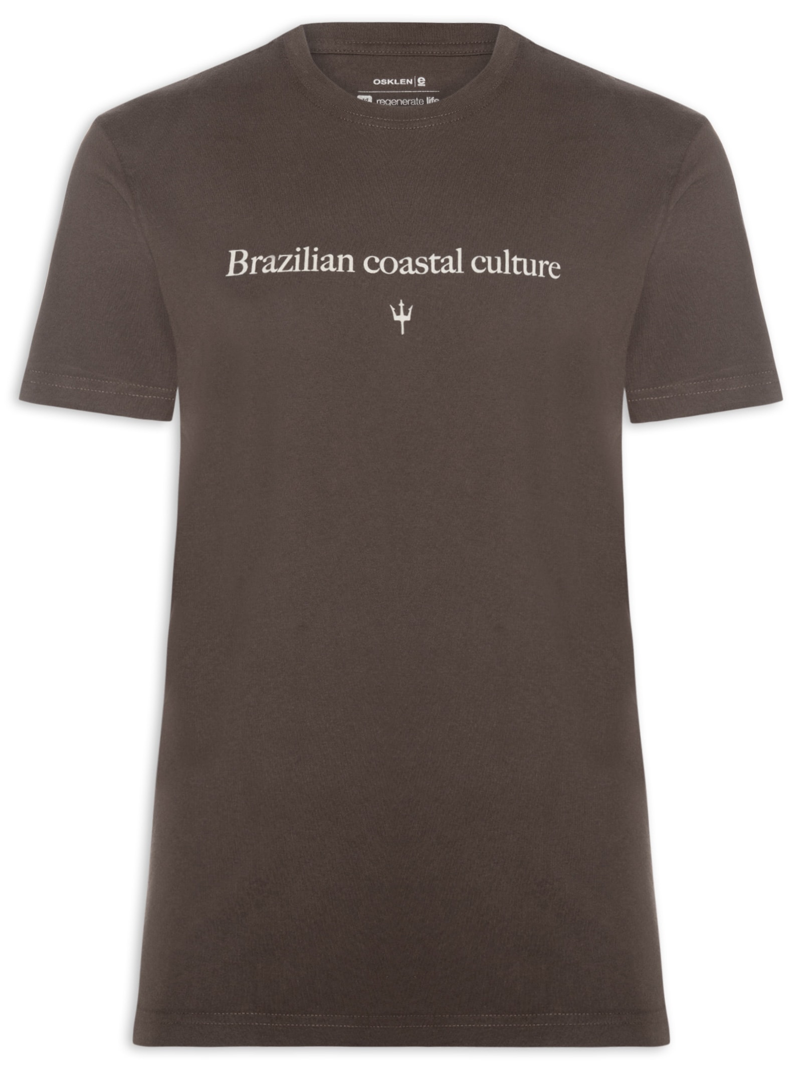 Camiseta Masculina Vintage Brazilian Coastal Manga Curta Marrom Osklen