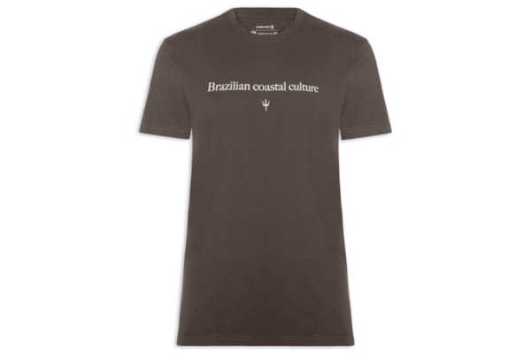 Camiseta Masculina Vintage Brazilian Coastal Manga Curta - Marrom