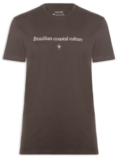 Camiseta Masculina Vintage Brazilian Coastal Manga Curta – Marrom