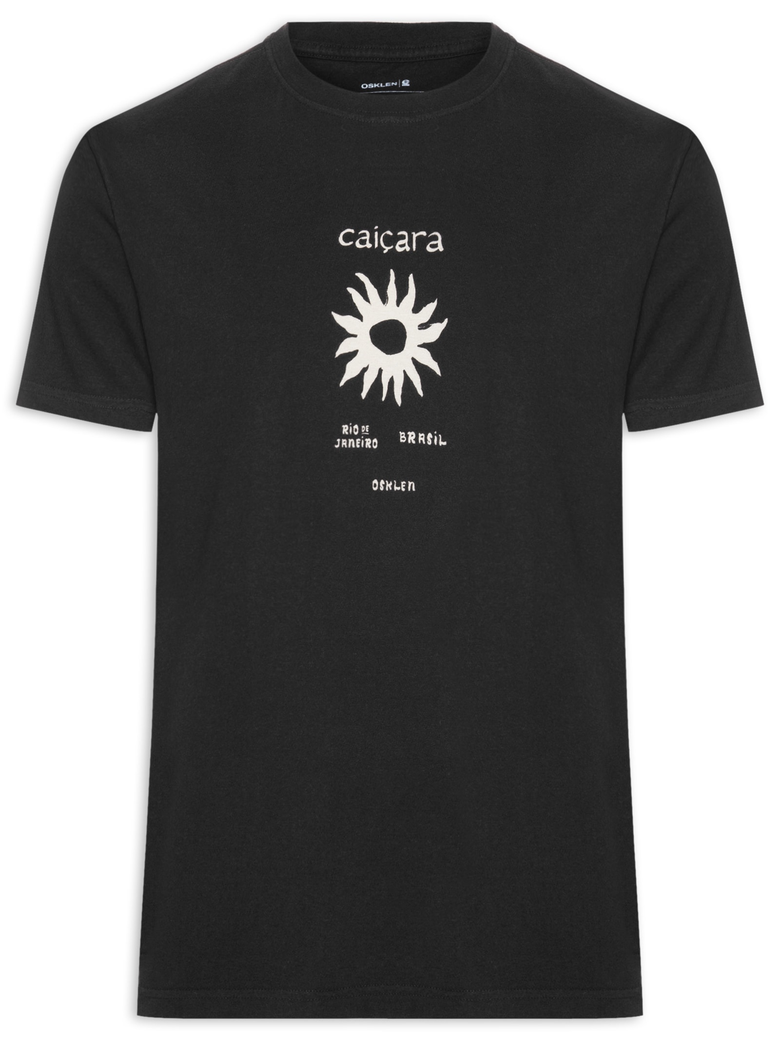 Camiseta Masculina Vintage Caiçara Textura Manga Curta Preto Osklen