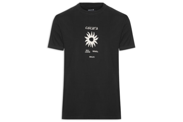 Camiseta Masculina Vintage Caiçara Textura Manga Curta - Preto
