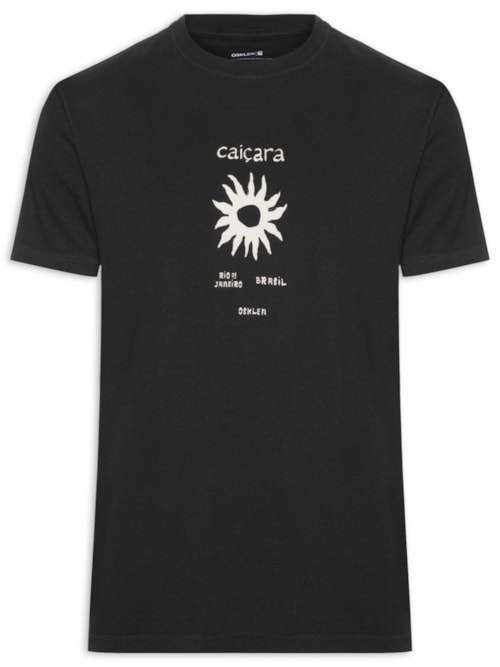 Camiseta Masculina Vintage Caiçara Textura Manga Curta – Preto
