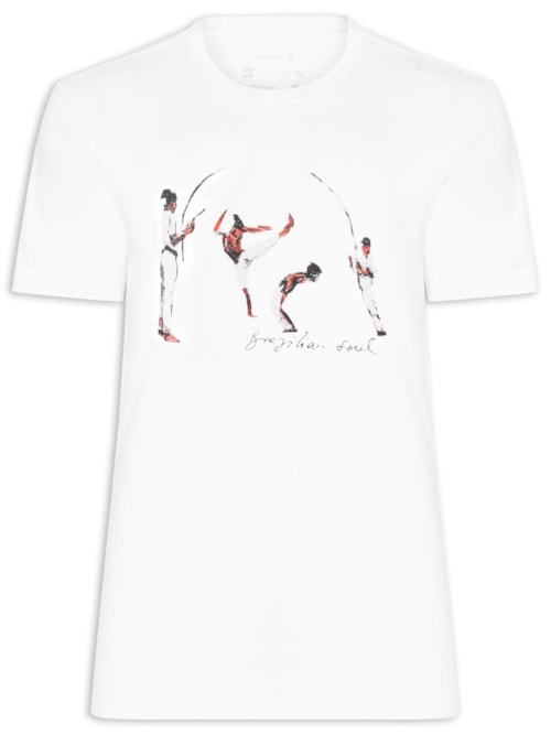 Camiseta Masculina Vintage Capoeira Manga Curta – Branco