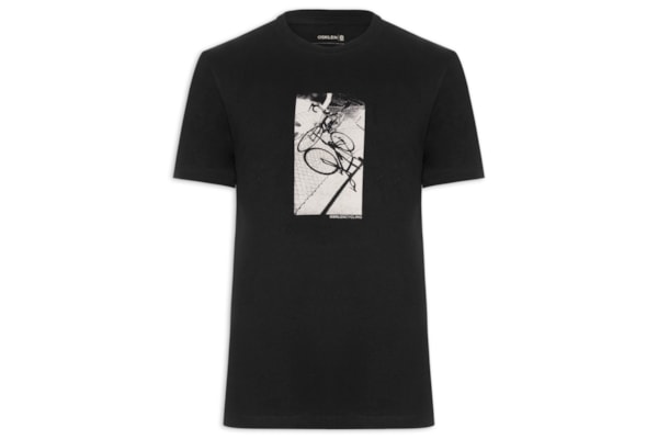 Camiseta Masculina Vintage Cycling Manga Curta - Preto