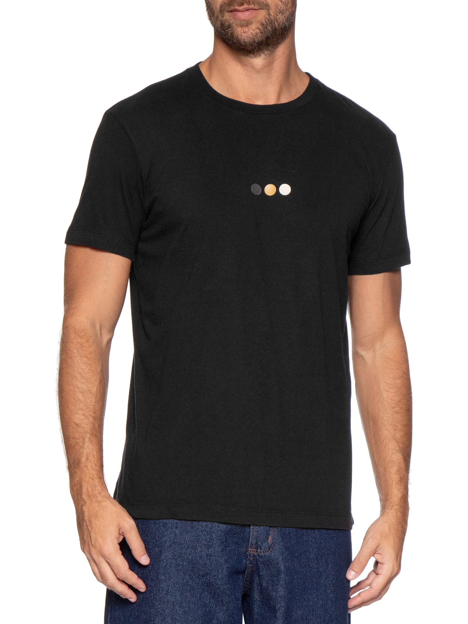 Camiseta Masculina Vintage Dots Preto Osklen