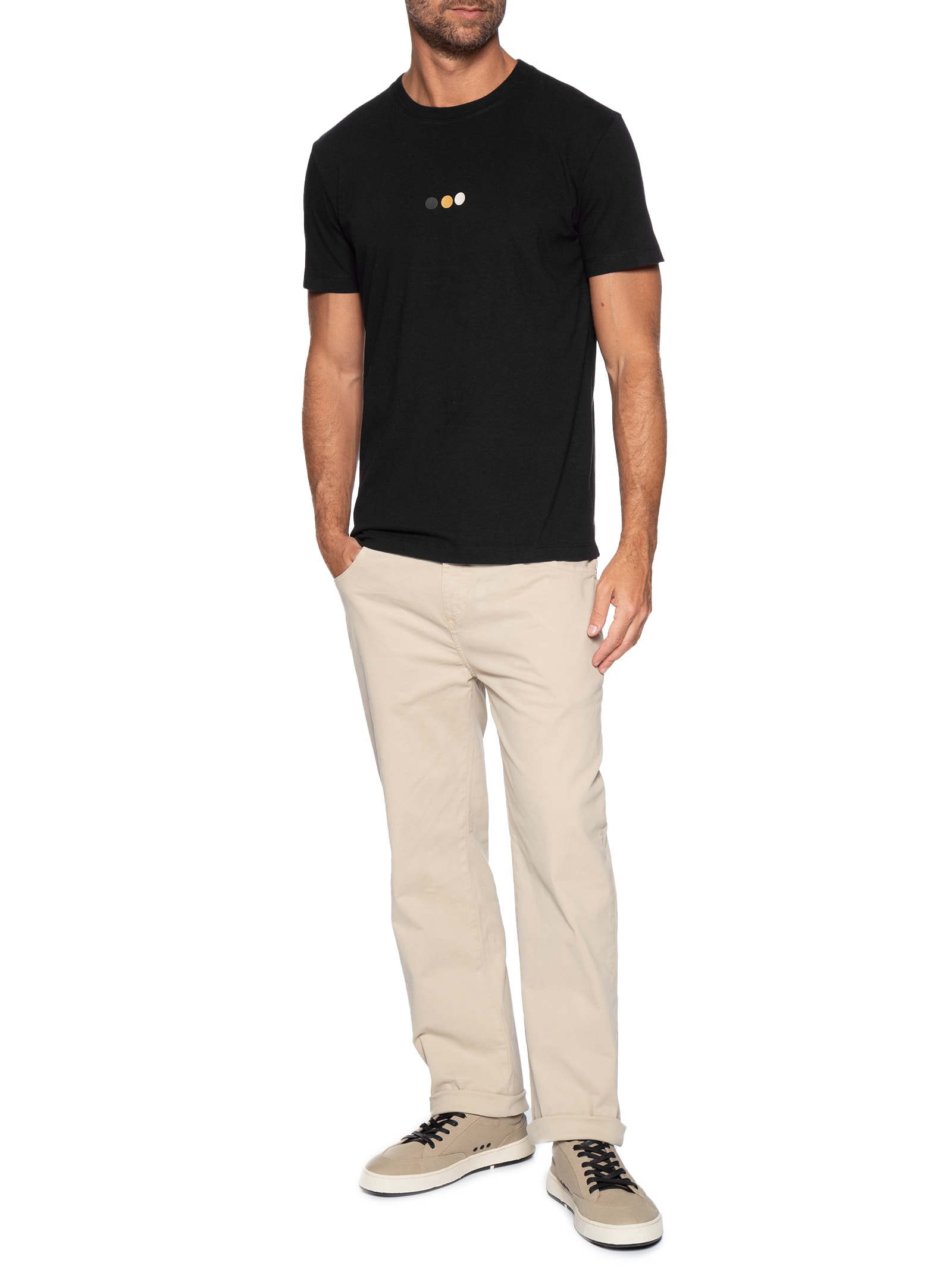 Camiseta Masculina Vintage Dots Preto Osklen