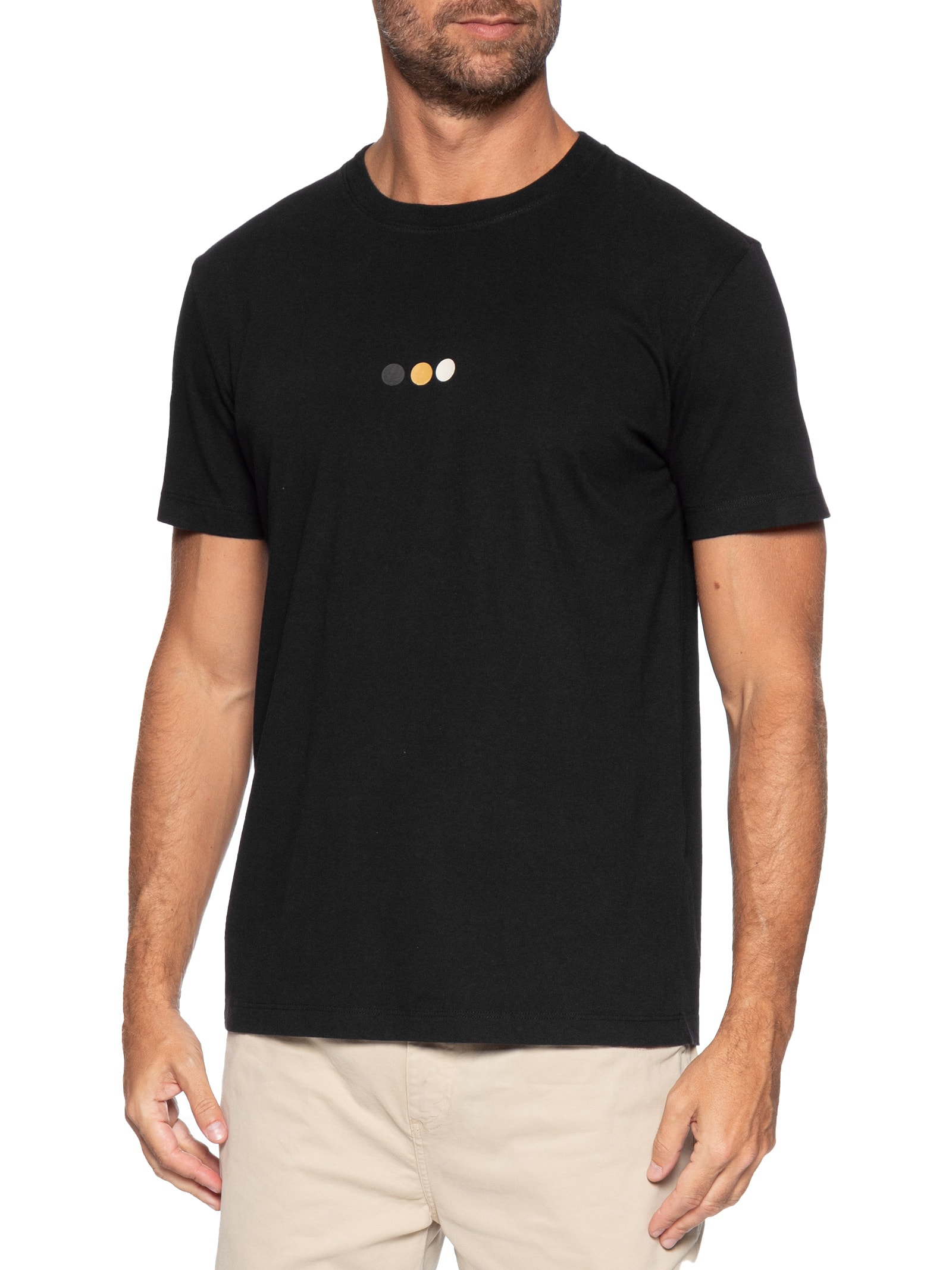 Camiseta Masculina Vintage Dots - Preto - Osklen