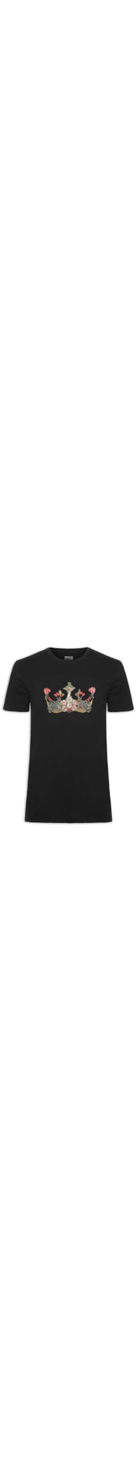 Camiseta Masculina Vintage Flower Crown - Preto