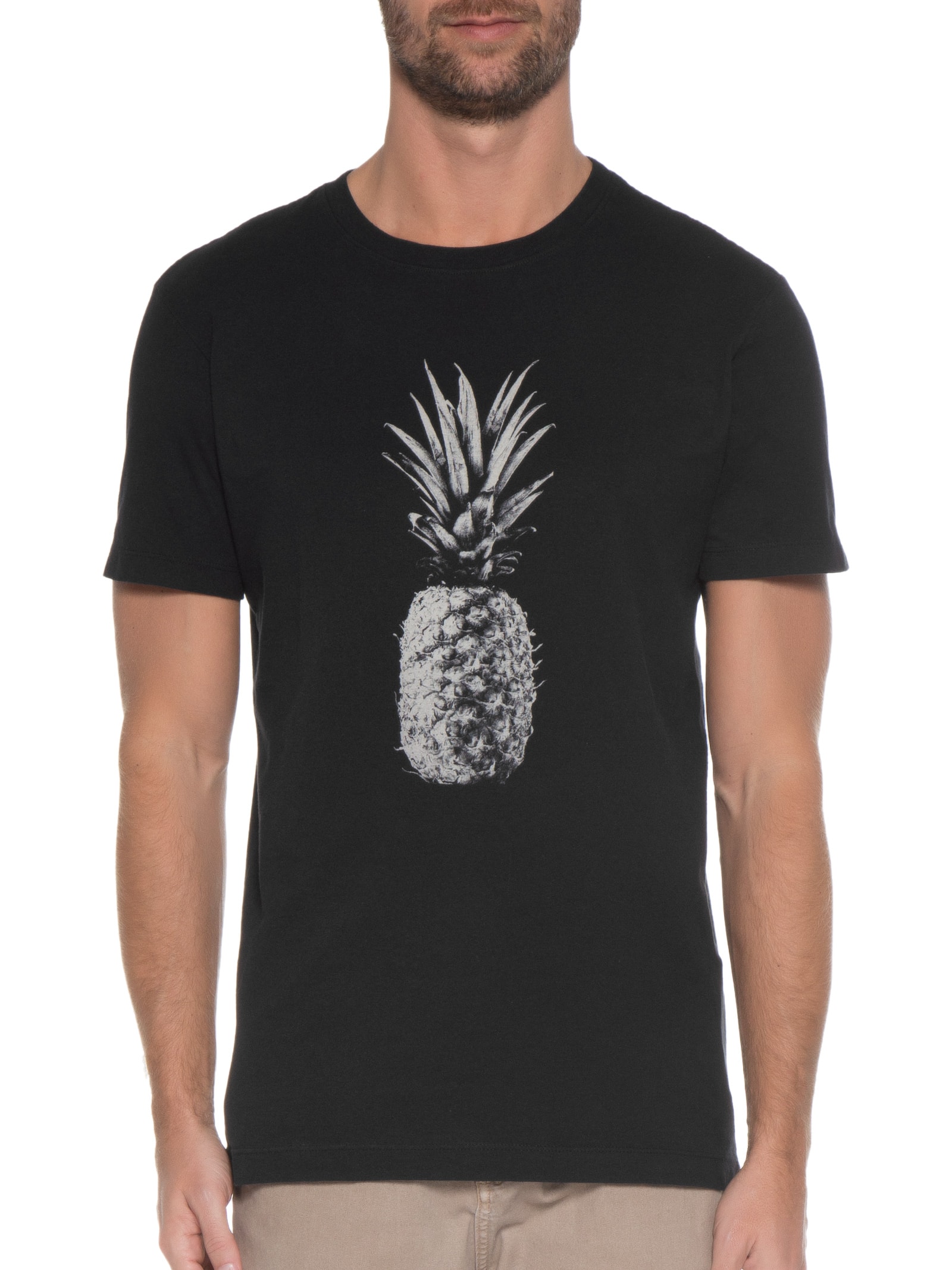 Camiseta Masculina Vintage Golden Pineapple Preto Osklen