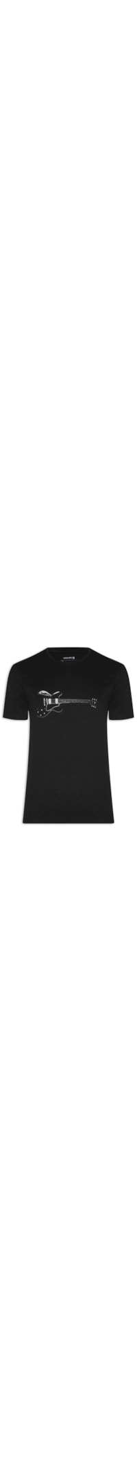 Camiseta Masculina Vintage Hollow Body Guitar - Preto