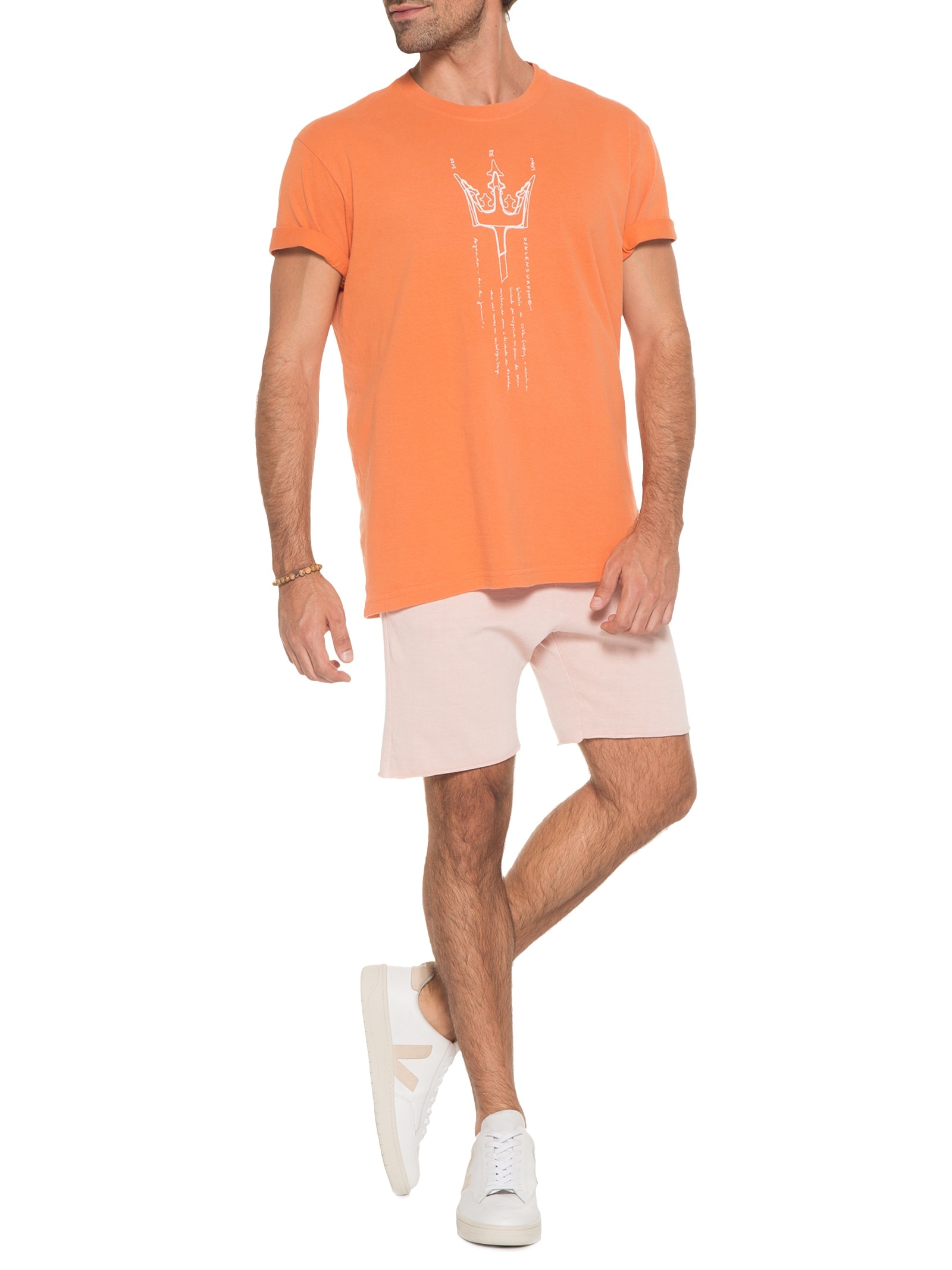 Camiseta Masculina Vintage Icons Surfing Laranja Osklen