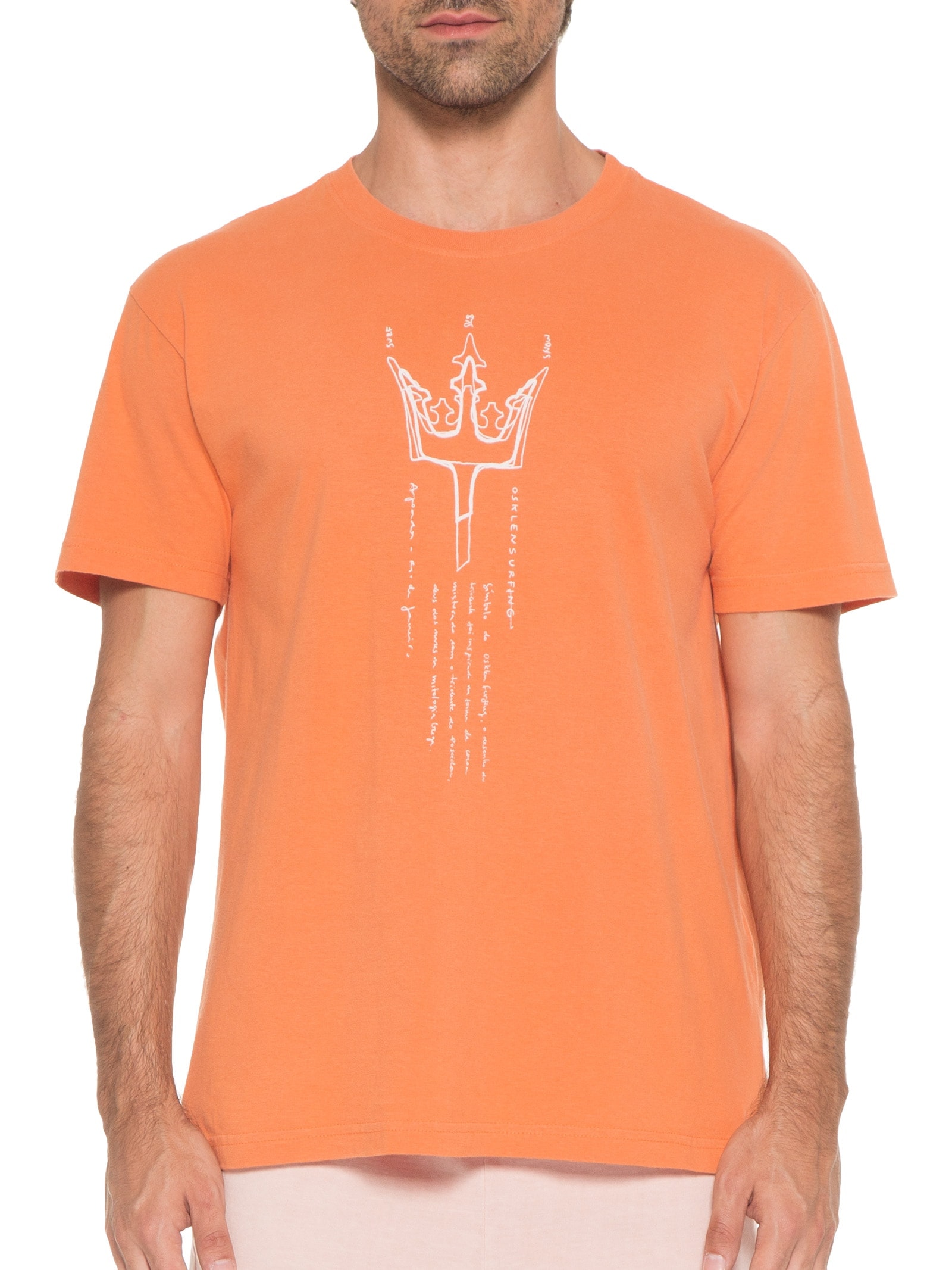 Camiseta Masculina Vintage Icons Surfing Laranja Osklen