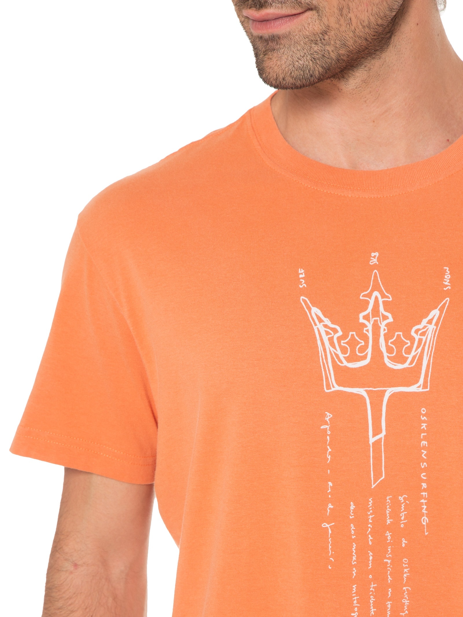 Camiseta Masculina Vintage Icons Surfing Laranja Osklen