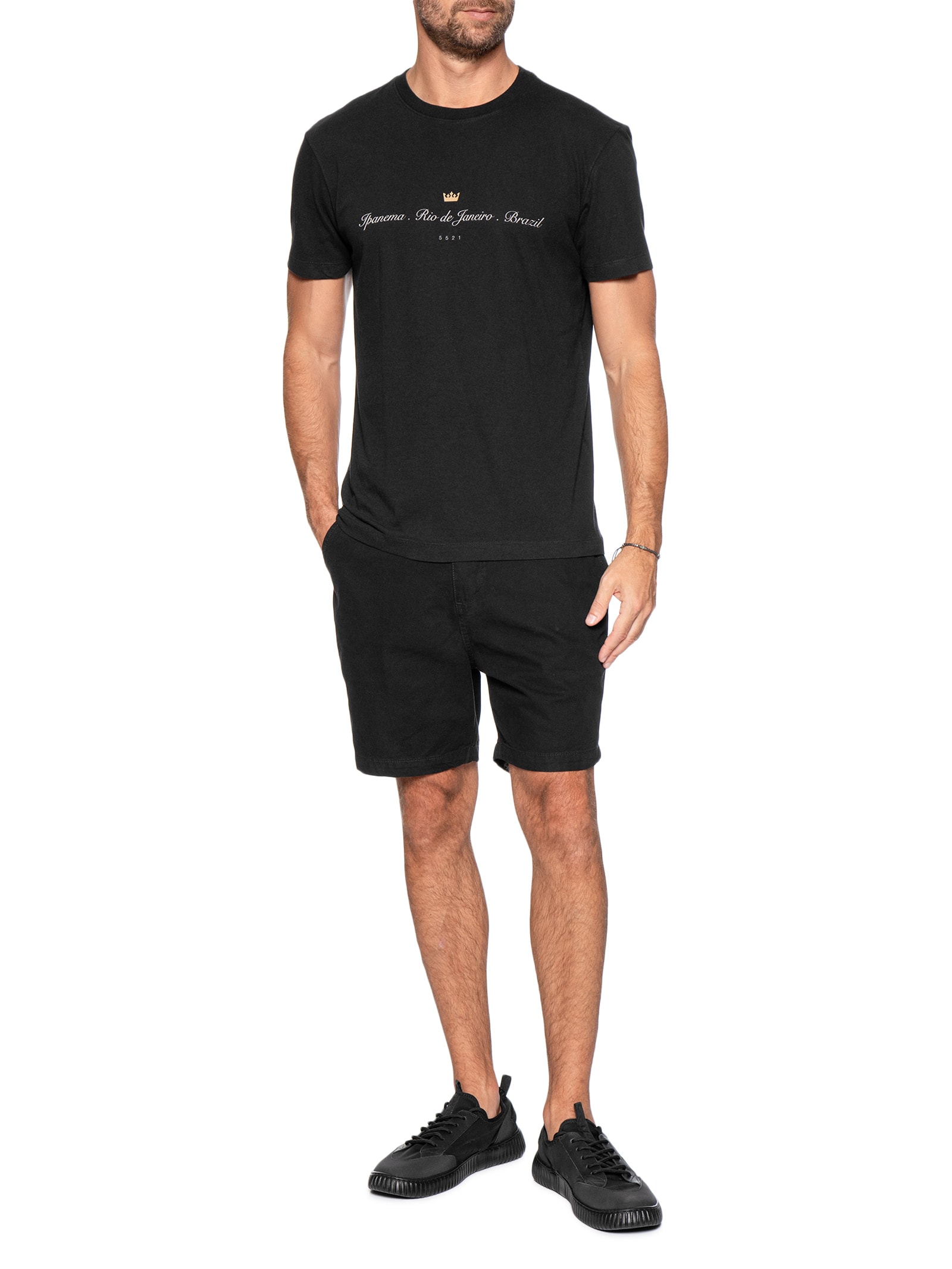 Camiseta Masculina Vintage Ipanema Rio de Janeiro Preto Osklen