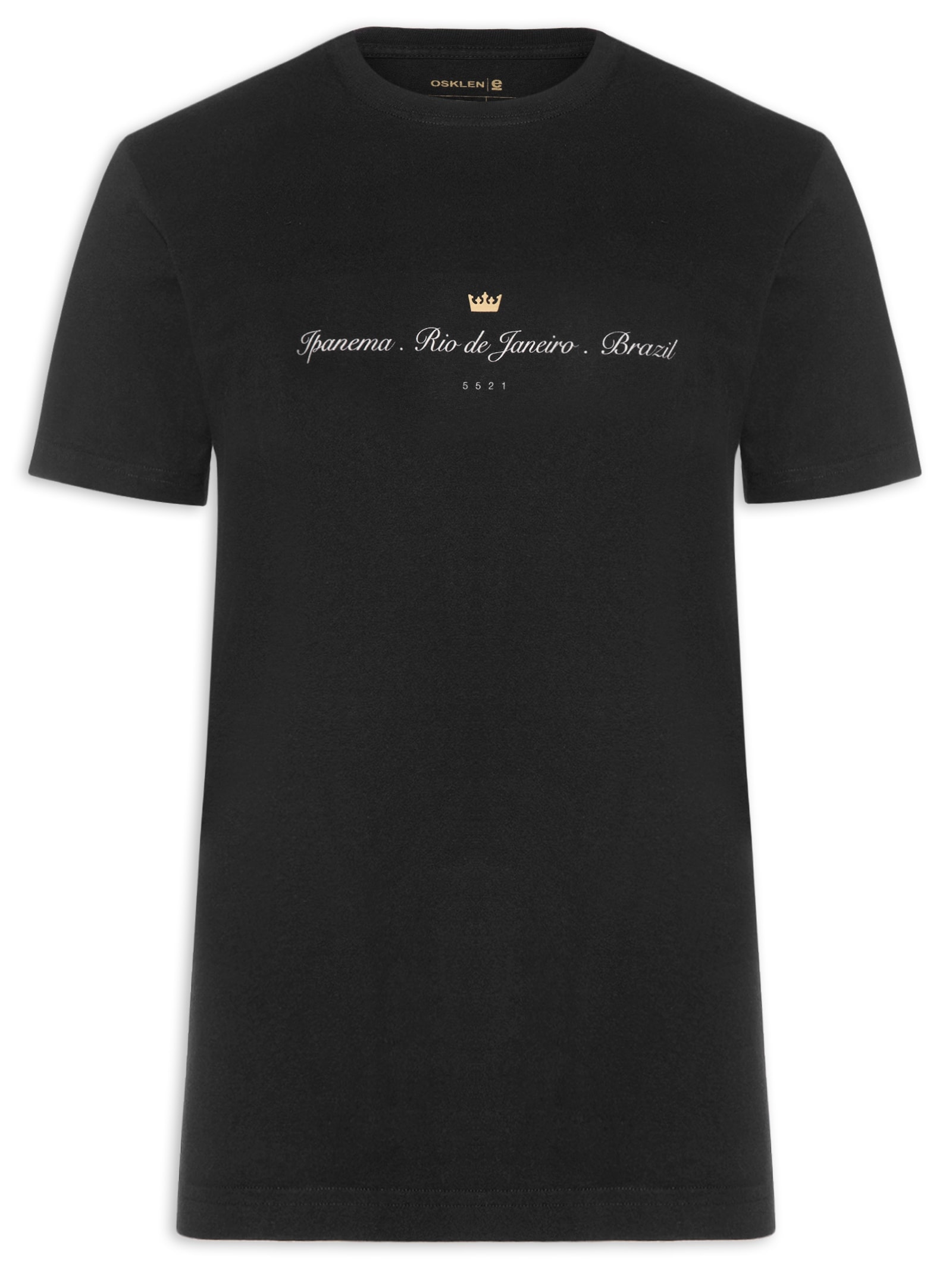 Camiseta Masculina Vintage Ipanema Rio de Janeiro Preto Osklen