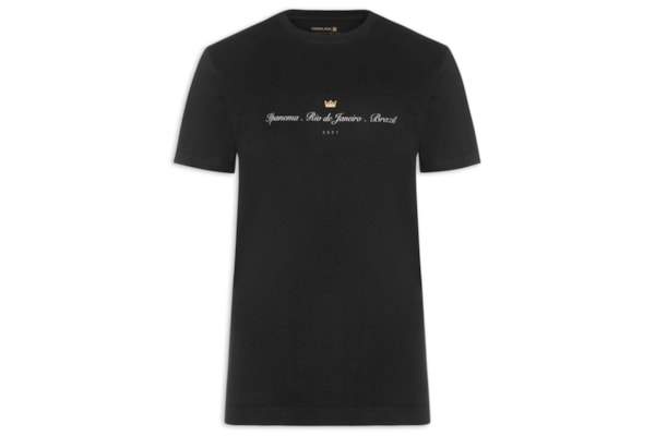 Camiseta Masculina Vintage Ipanema Rio de Janeiro - Preto