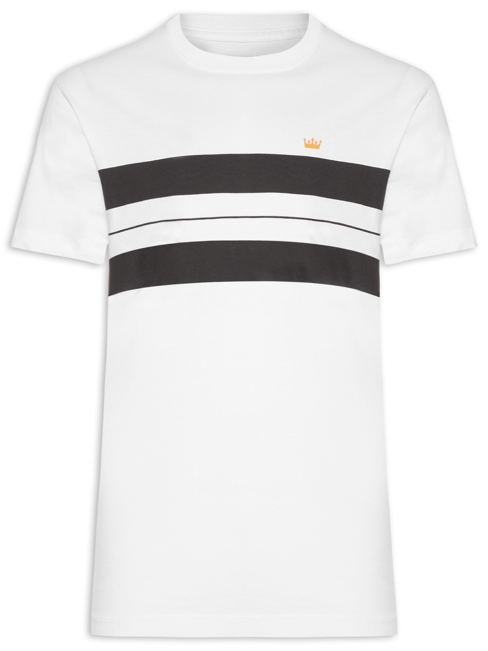 Camiseta Masculina Vintage Listrado Pranchão Manga Curta Branco Osklen