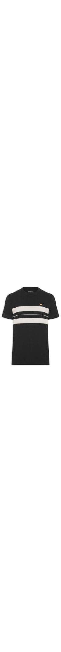Camiseta Masculina Vintage Listrado Pranchão - Preto