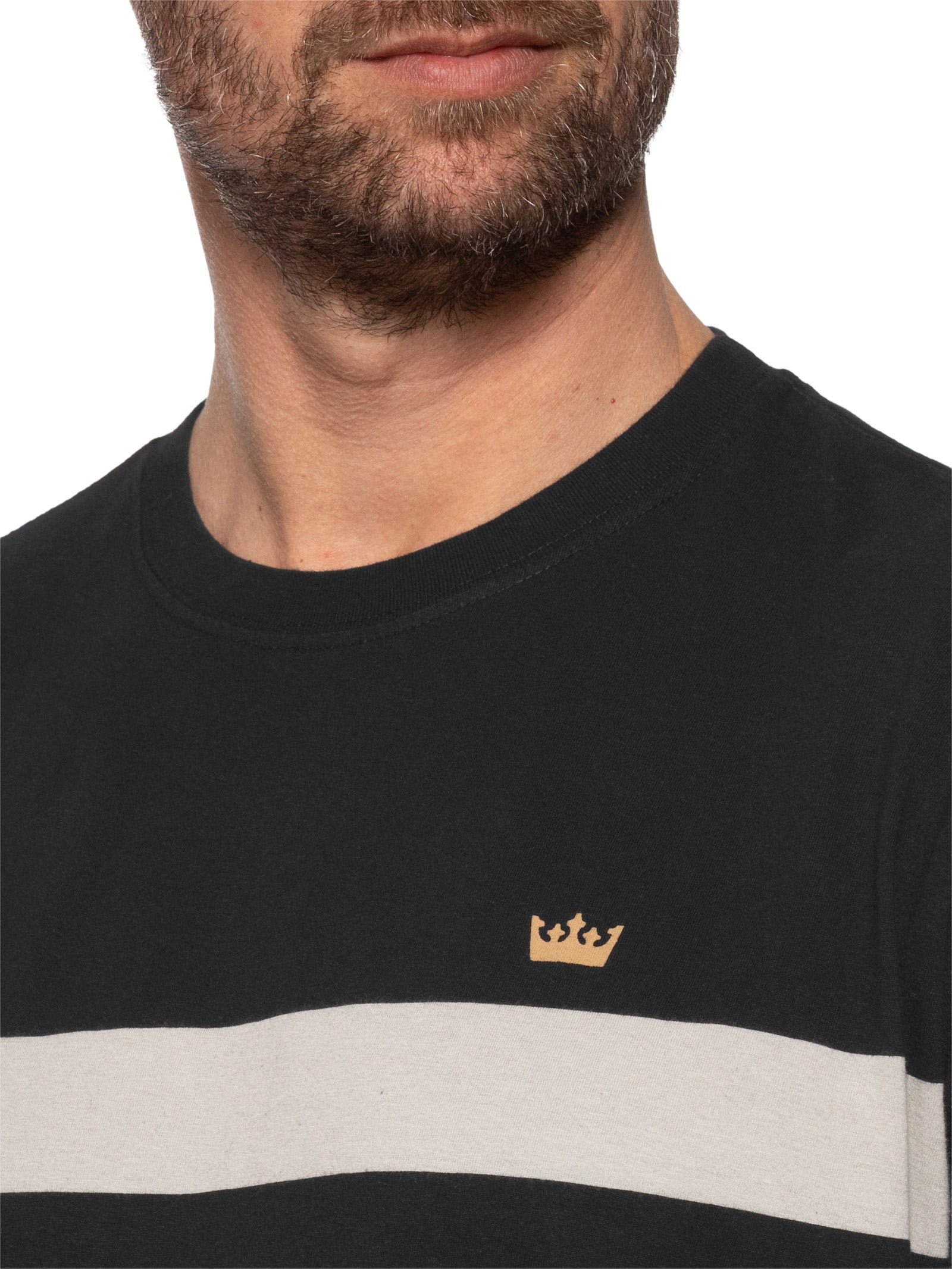 Camiseta Masculina Vintage Listrado Pranchão Preto Osklen
