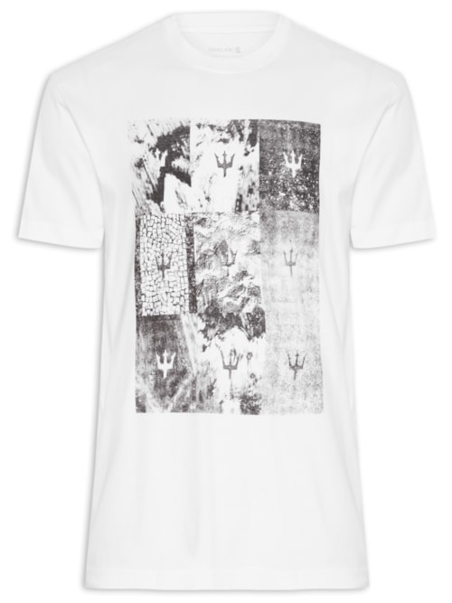 Camiseta Masculina Vintage Manga Curta – Branco