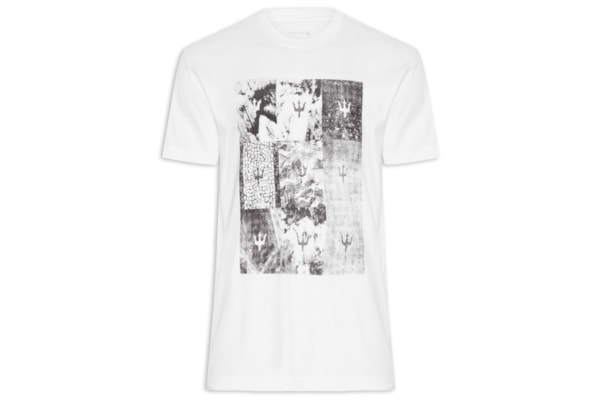 Camiseta Masculina Vintage Manga Curta - Branco