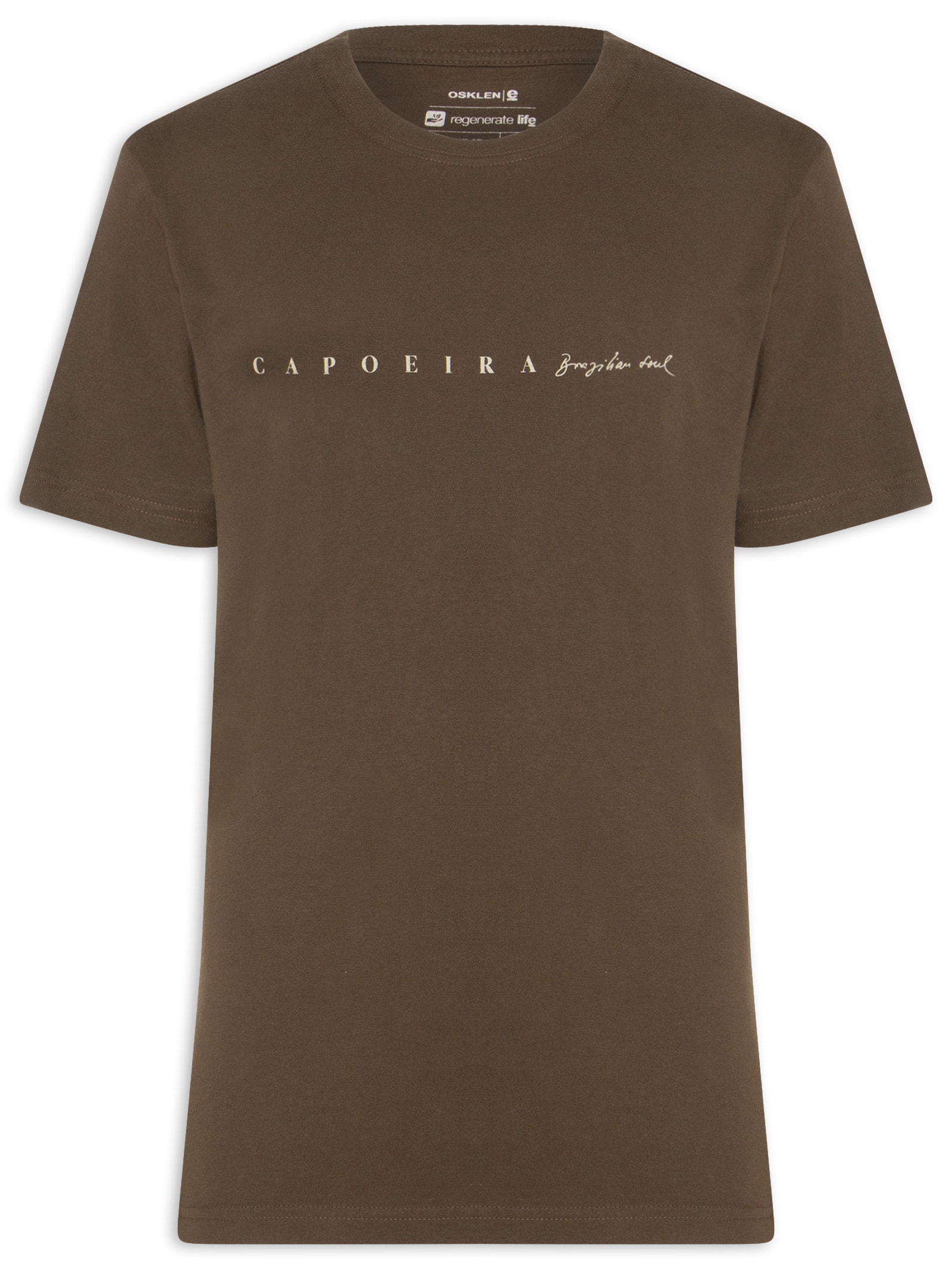 Camiseta Masculina Vintage Manga Curta Capoeira Marrom Osklen