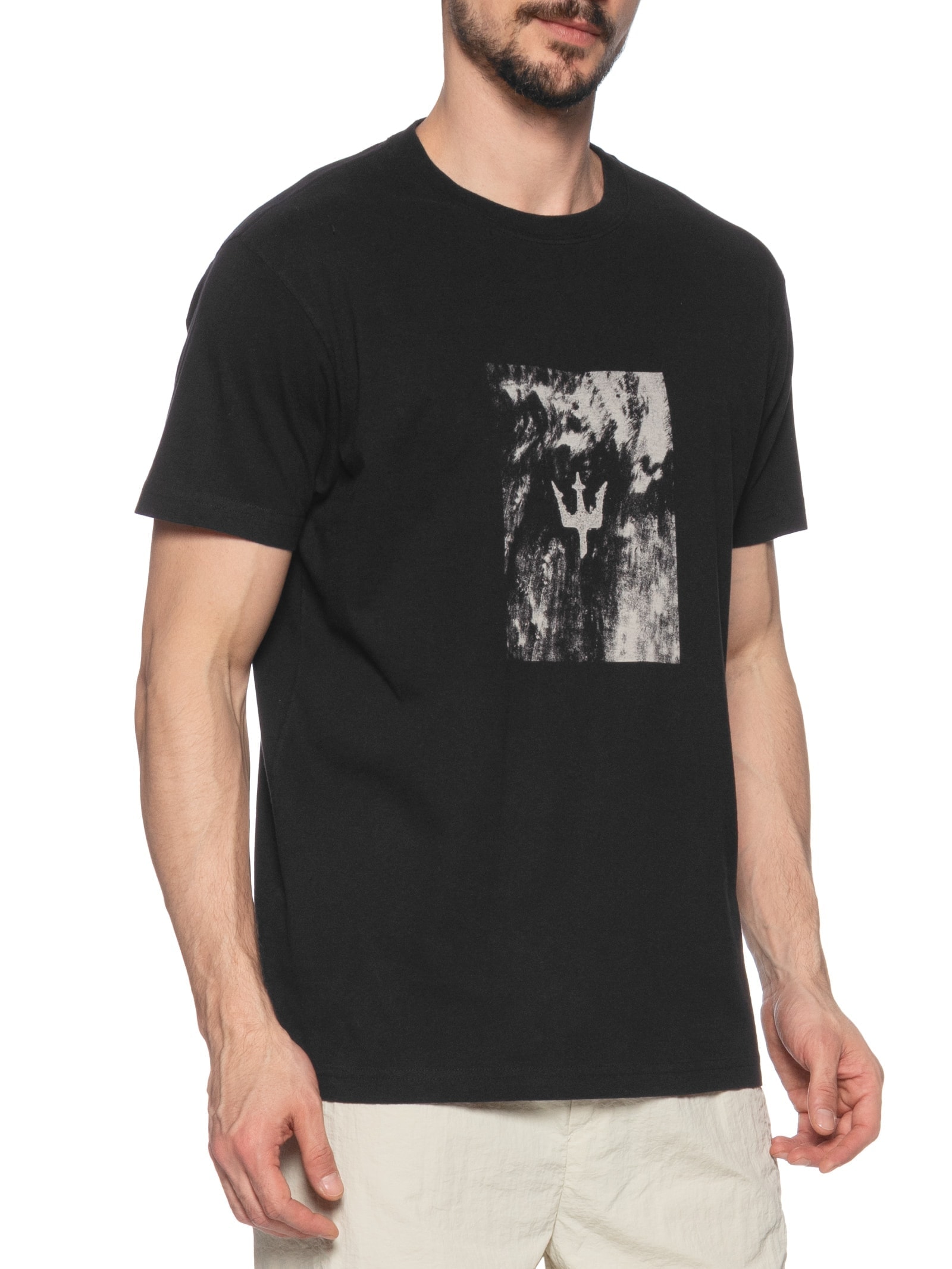 Camiseta Masculina Vintage Manga Curta Preto Osklen