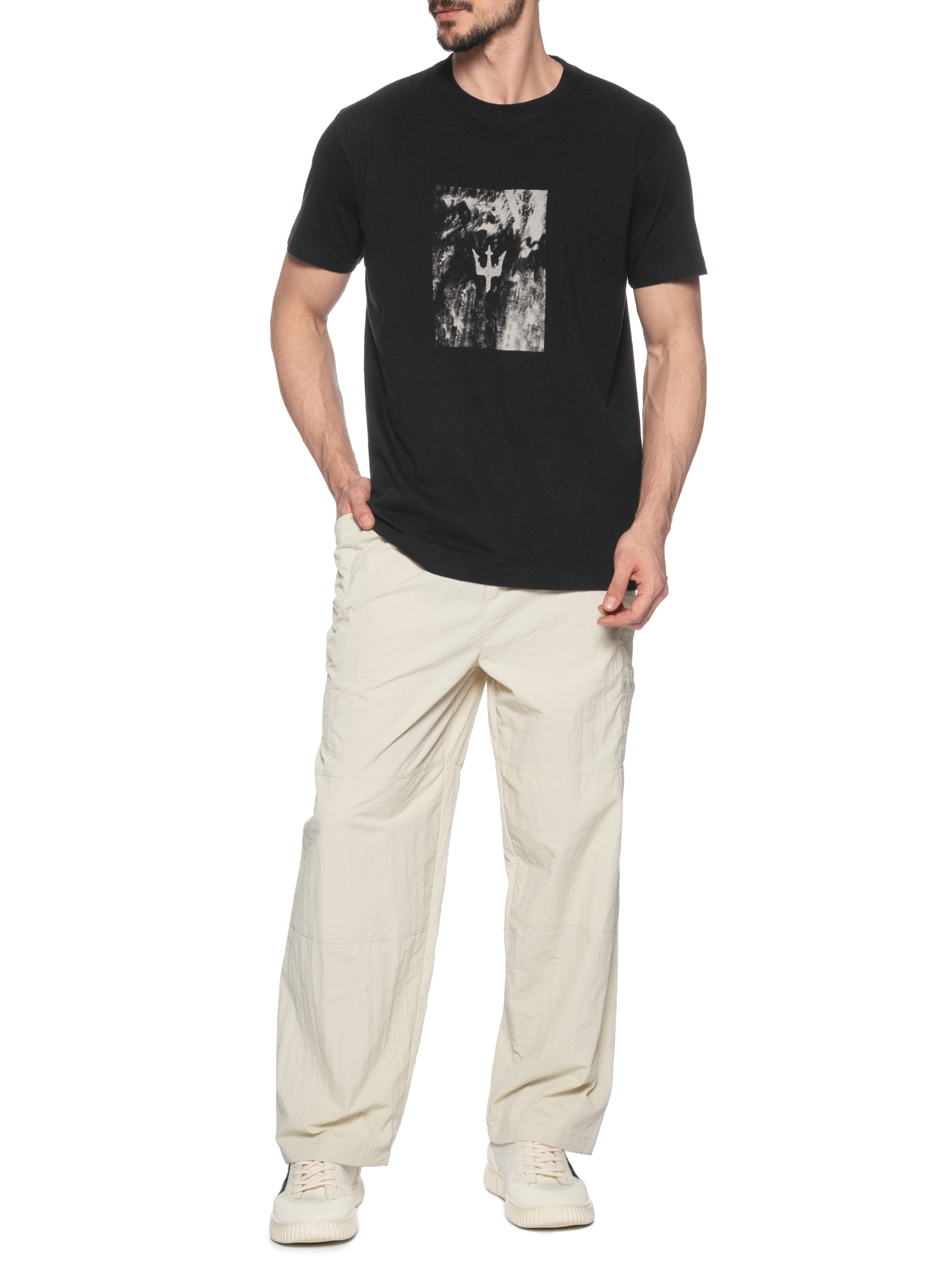 Camiseta Masculina Vintage Manga Curta Preto Osklen