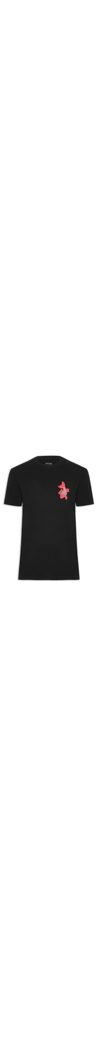 Camiseta Masculina Vintage Peixe Manga Curta - Preto