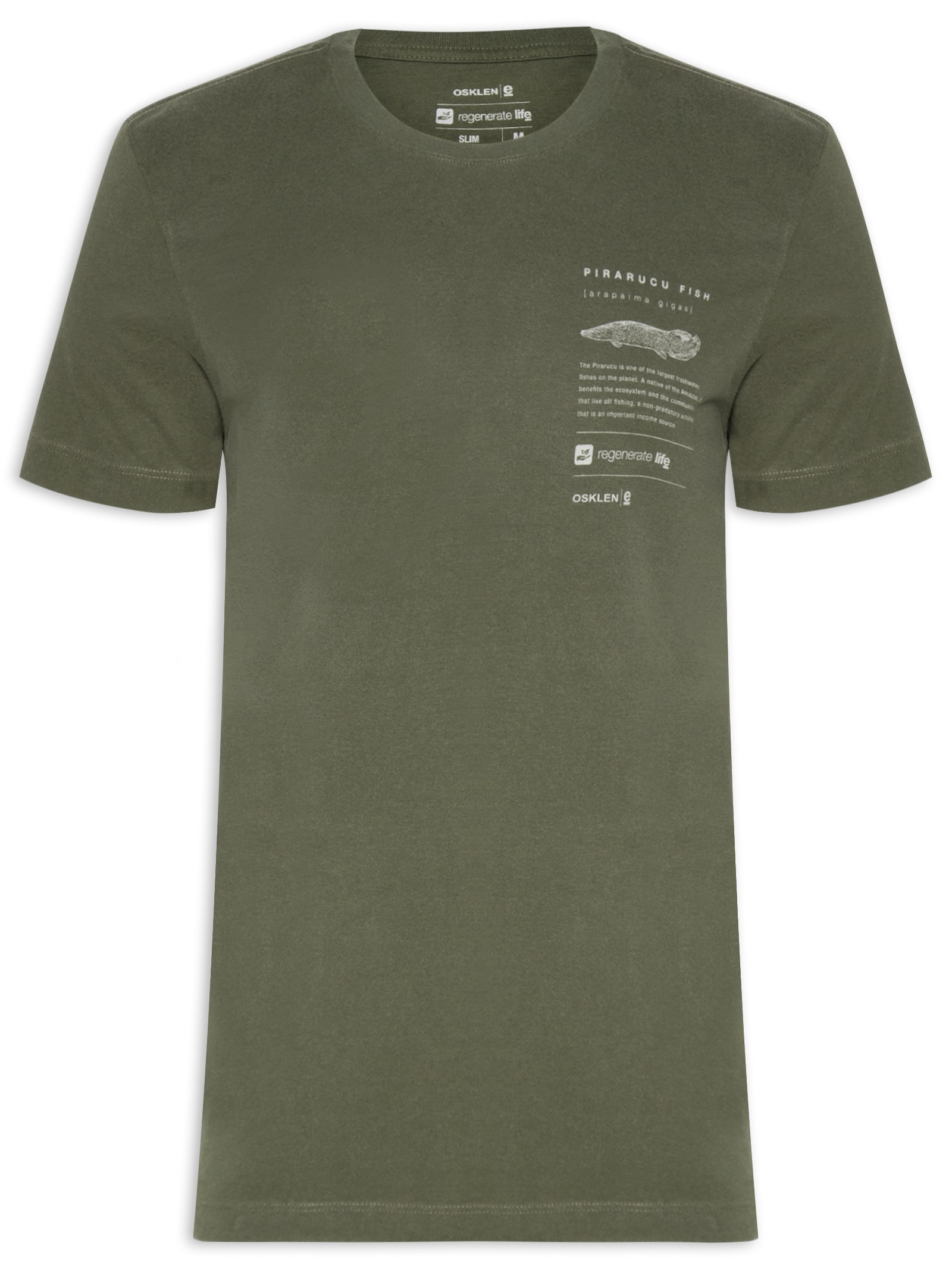 Camiseta Masculina Vintage Piracuru Manga Curta Verde Osklen