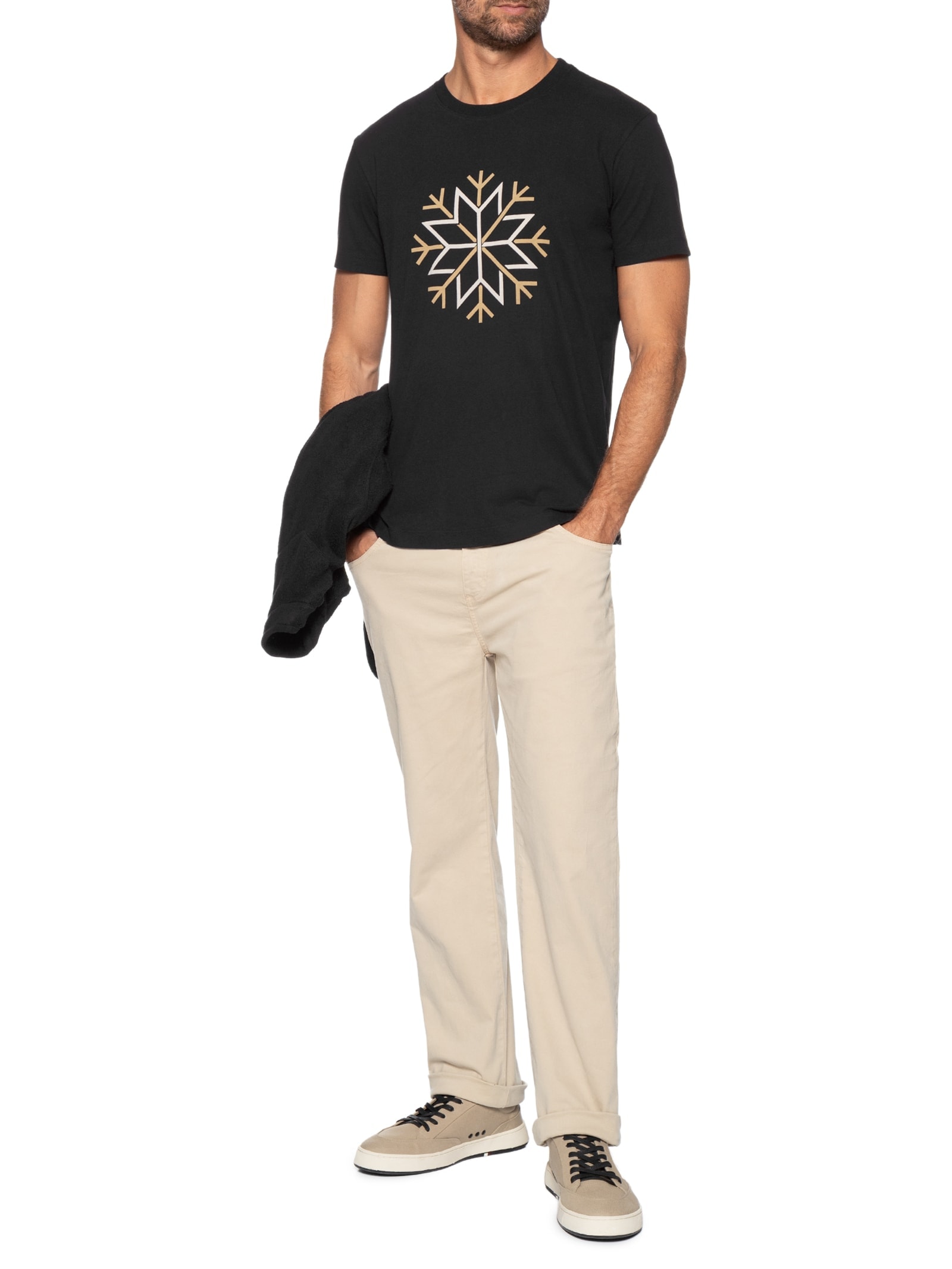 Camiseta Masculina Vintage Snow Icon 03 Preto Osklen