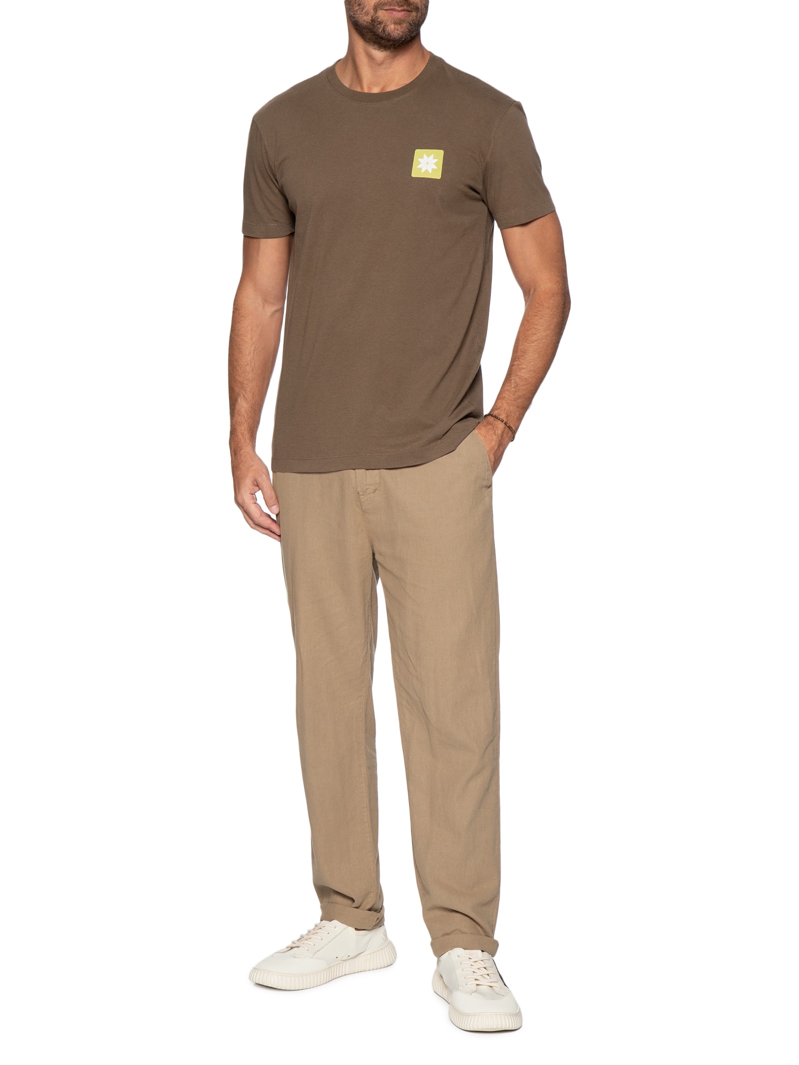 Camiseta Masculina Vintage Snow Icon Marrom Osklen