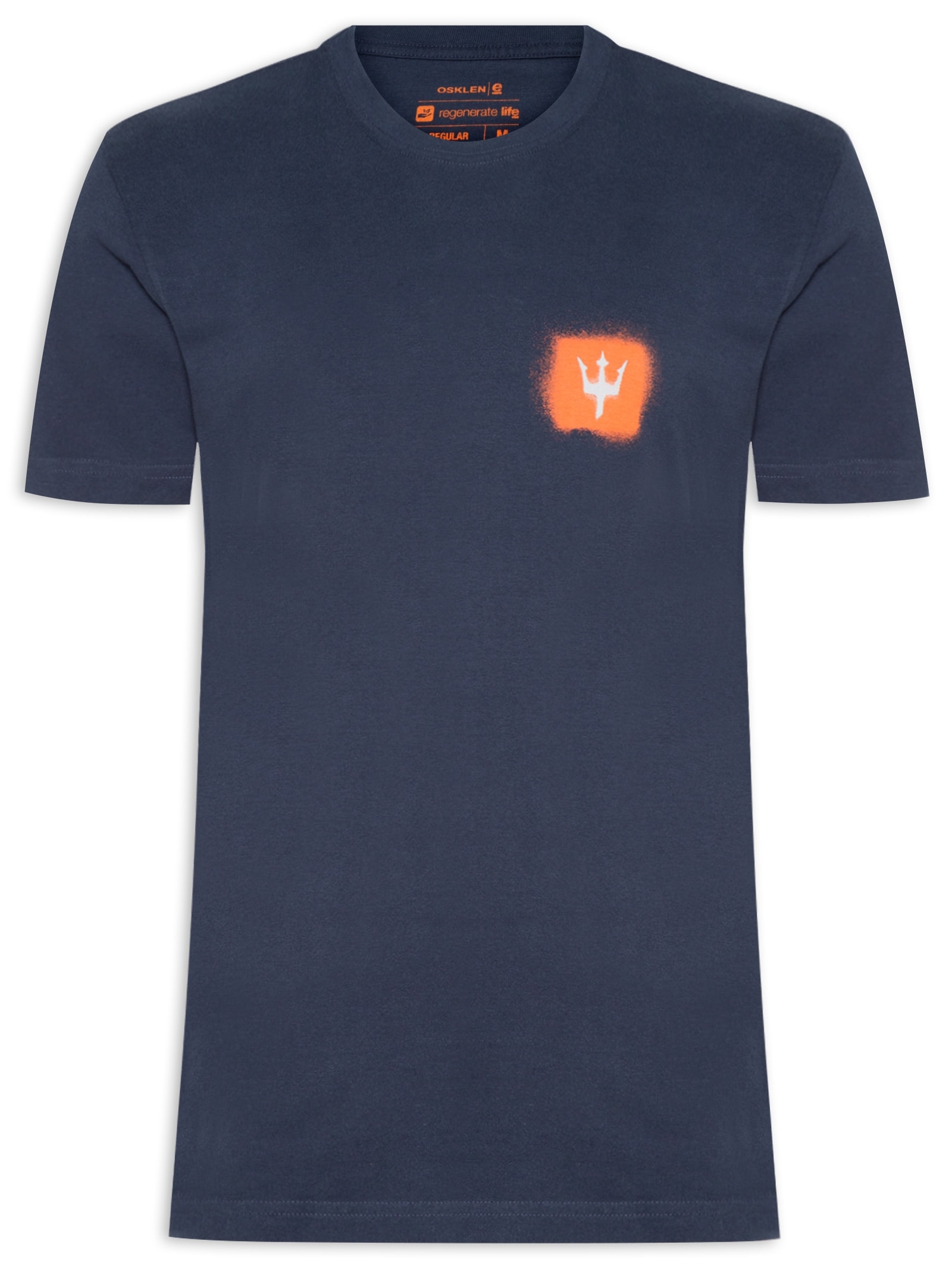 Camiseta Masculina Vintage Sprayicon Manga Curta Azul Osklen