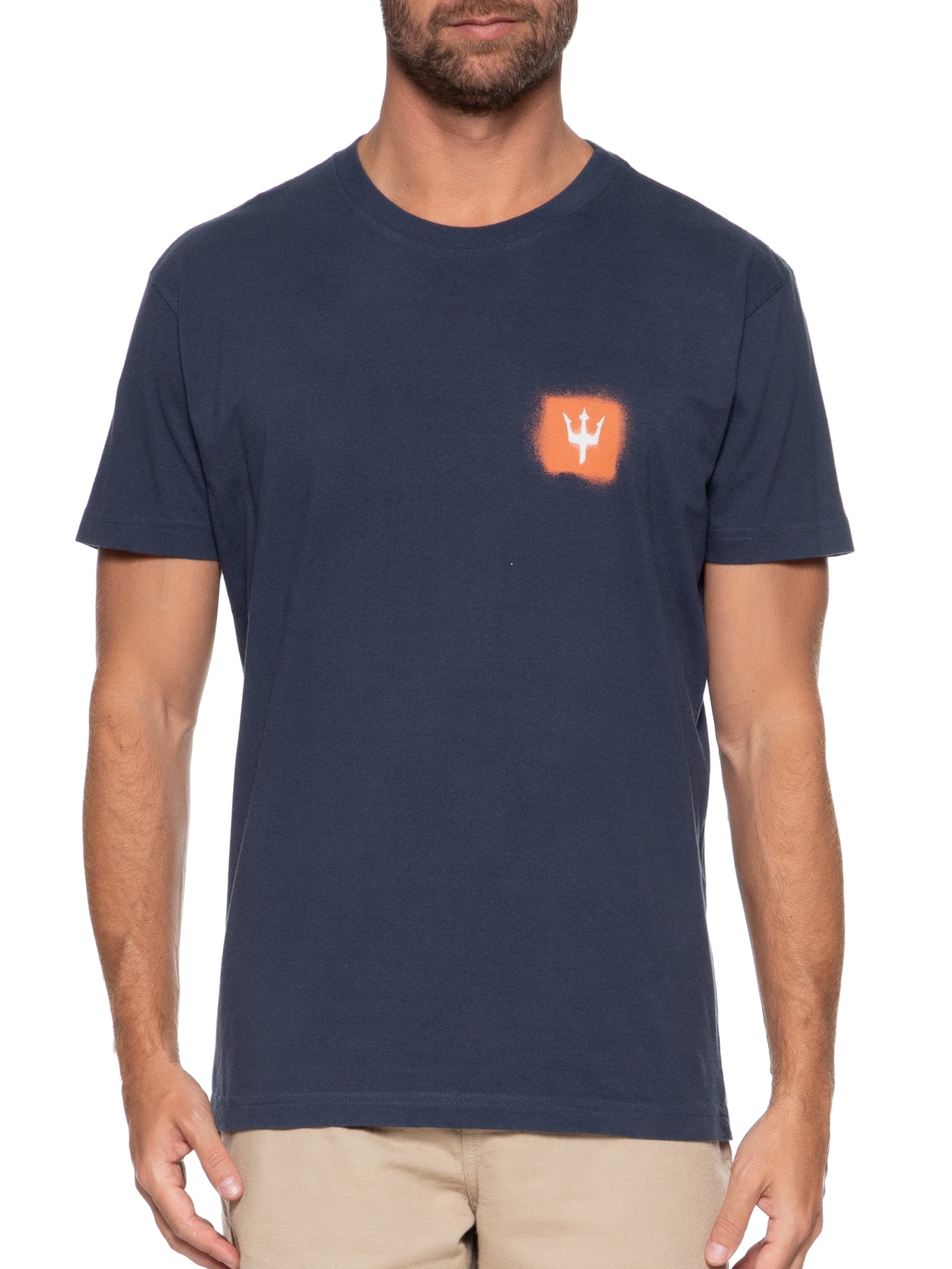 Camiseta Masculina Vintage Sprayicon Manga Curta Azul Osklen