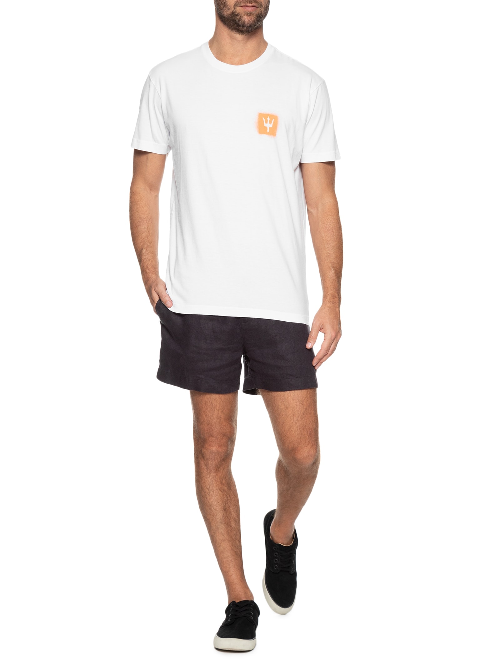 Camiseta Masculina Vintage Sprayion Manga Curta Branco Osklen