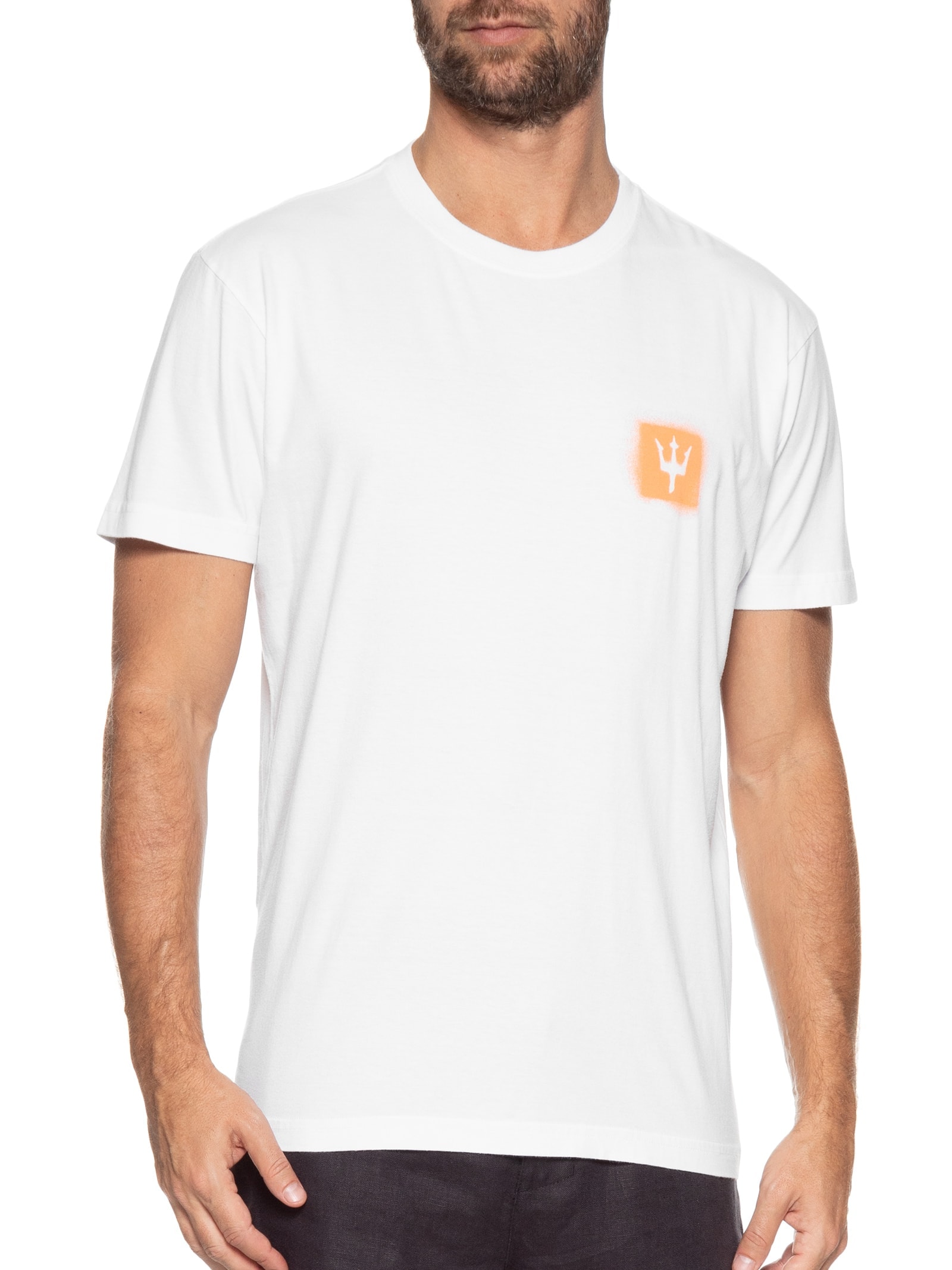 Camiseta Masculina Vintage Sprayion Manga Curta Branco Osklen
