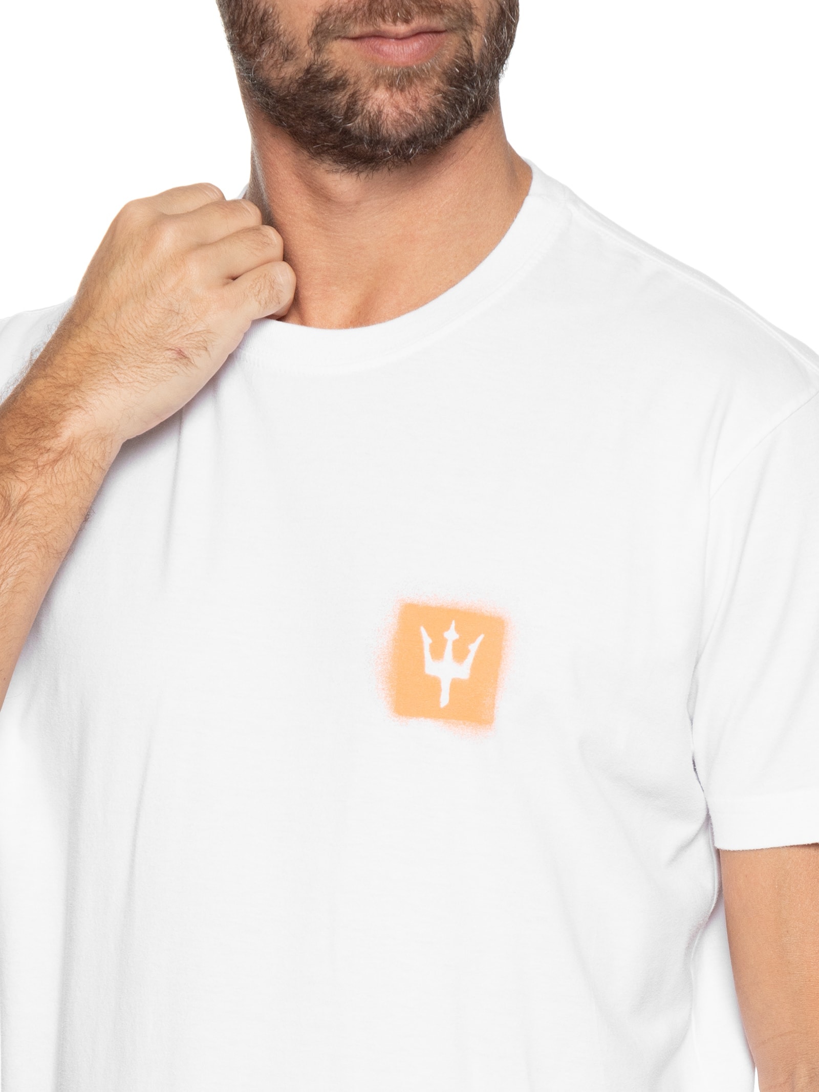 Camiseta Masculina Vintage Sprayion Manga Curta Branco Osklen