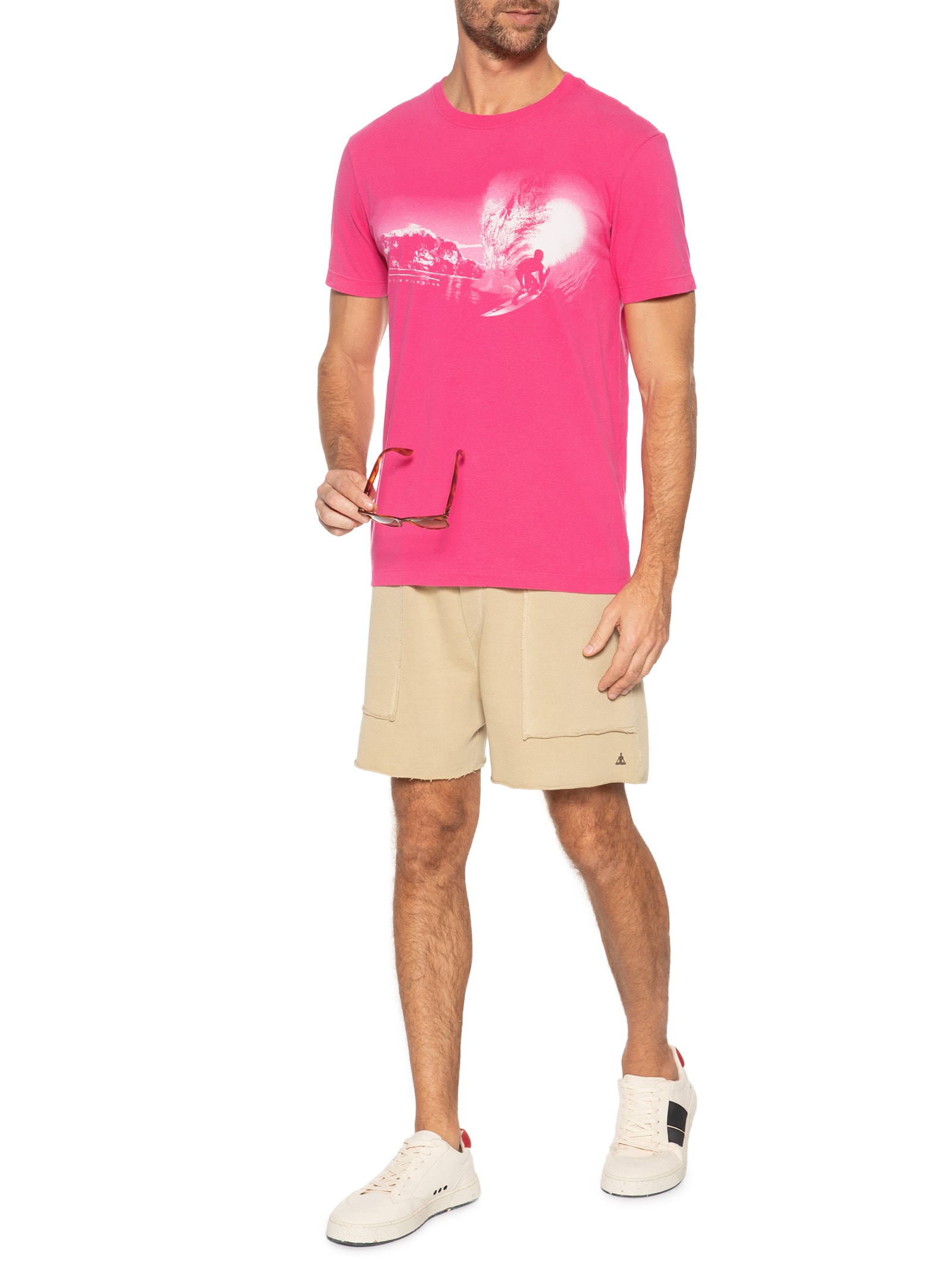 Camiseta Masculina Vintage Surf Inside Rosa Osklen