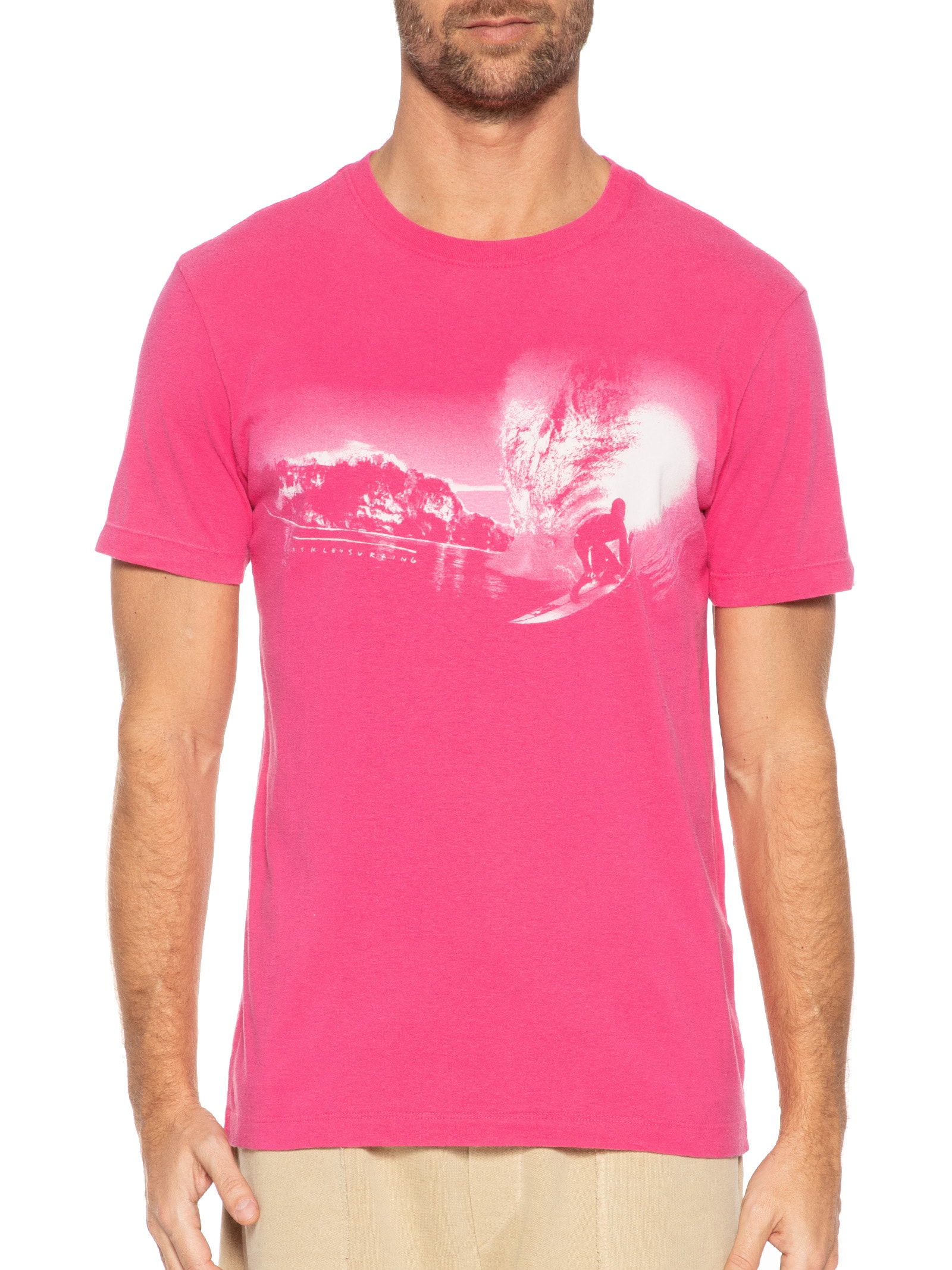 Camiseta Masculina Vintage Surf Inside Rosa Osklen
