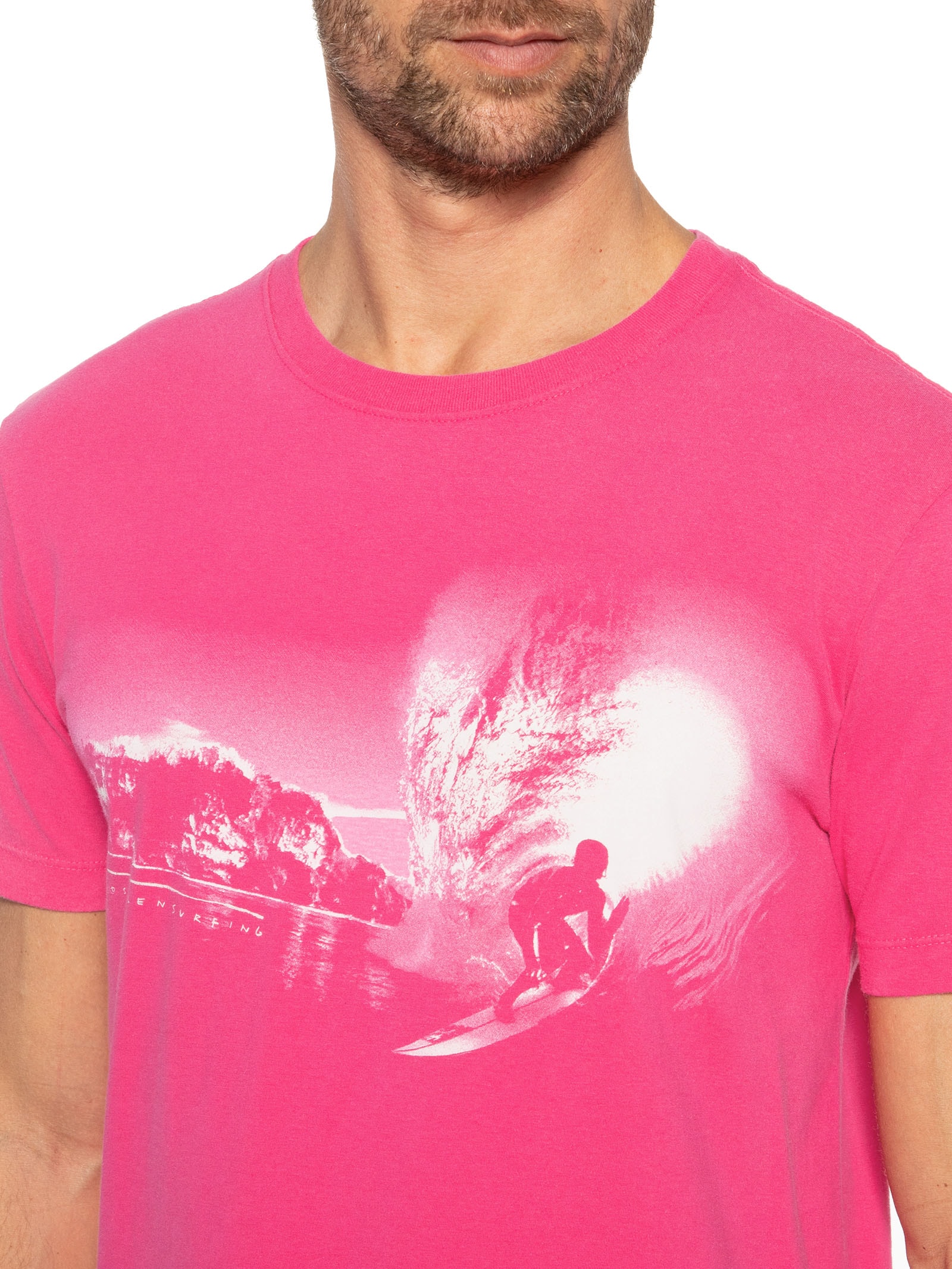 Camiseta Masculina Vintage Surf Inside Rosa Osklen